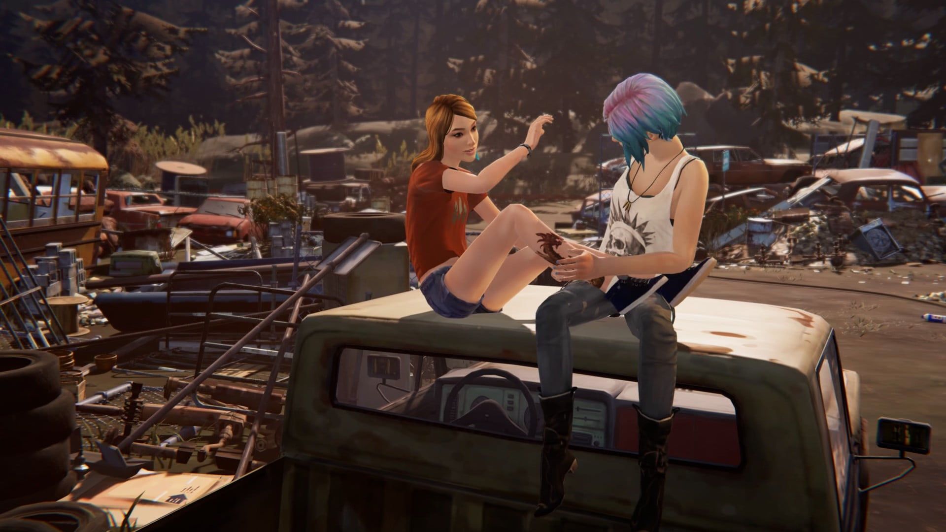Life is Strange Before the Storm Chloe Price Rachel Amber skinny jeans #necklace jean shorts high heeled. Life is strange, Life is strange wallpaper, Chloe price