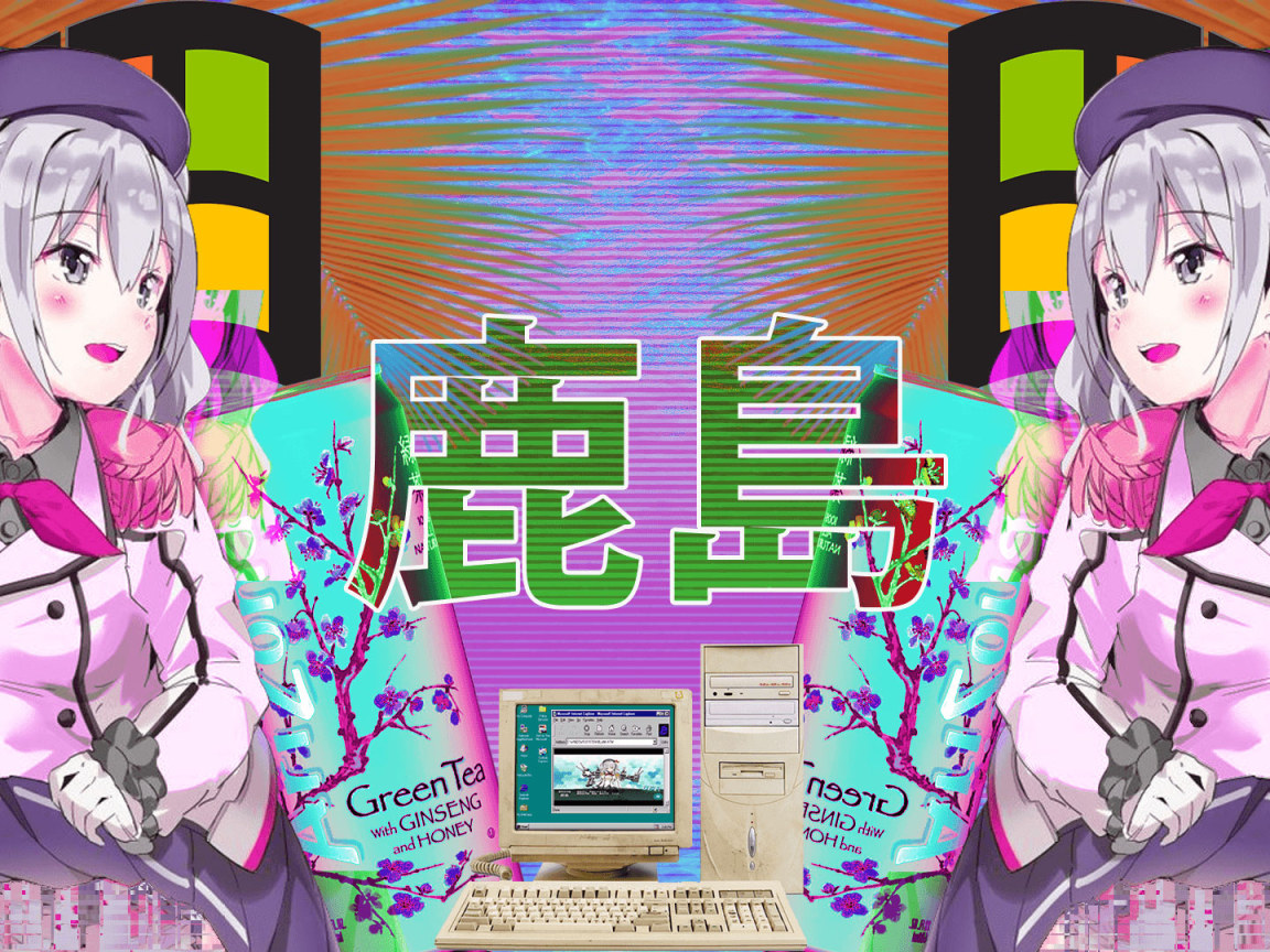 Vaporwave Retro Anime Aesthetic Desktop Wallpaper • Wallpaper For You HD Wallpaper For Desktop & Mobile