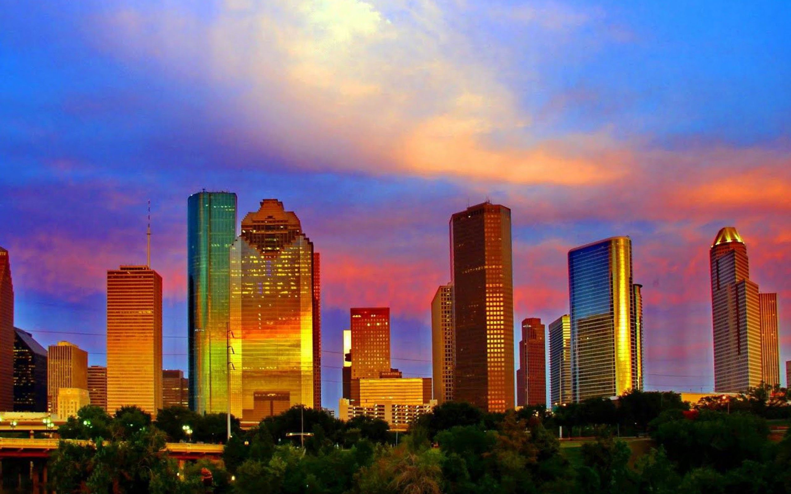 Houston Skyline Wallpaper HD. Houston skyline, Skyline, Downtown houston