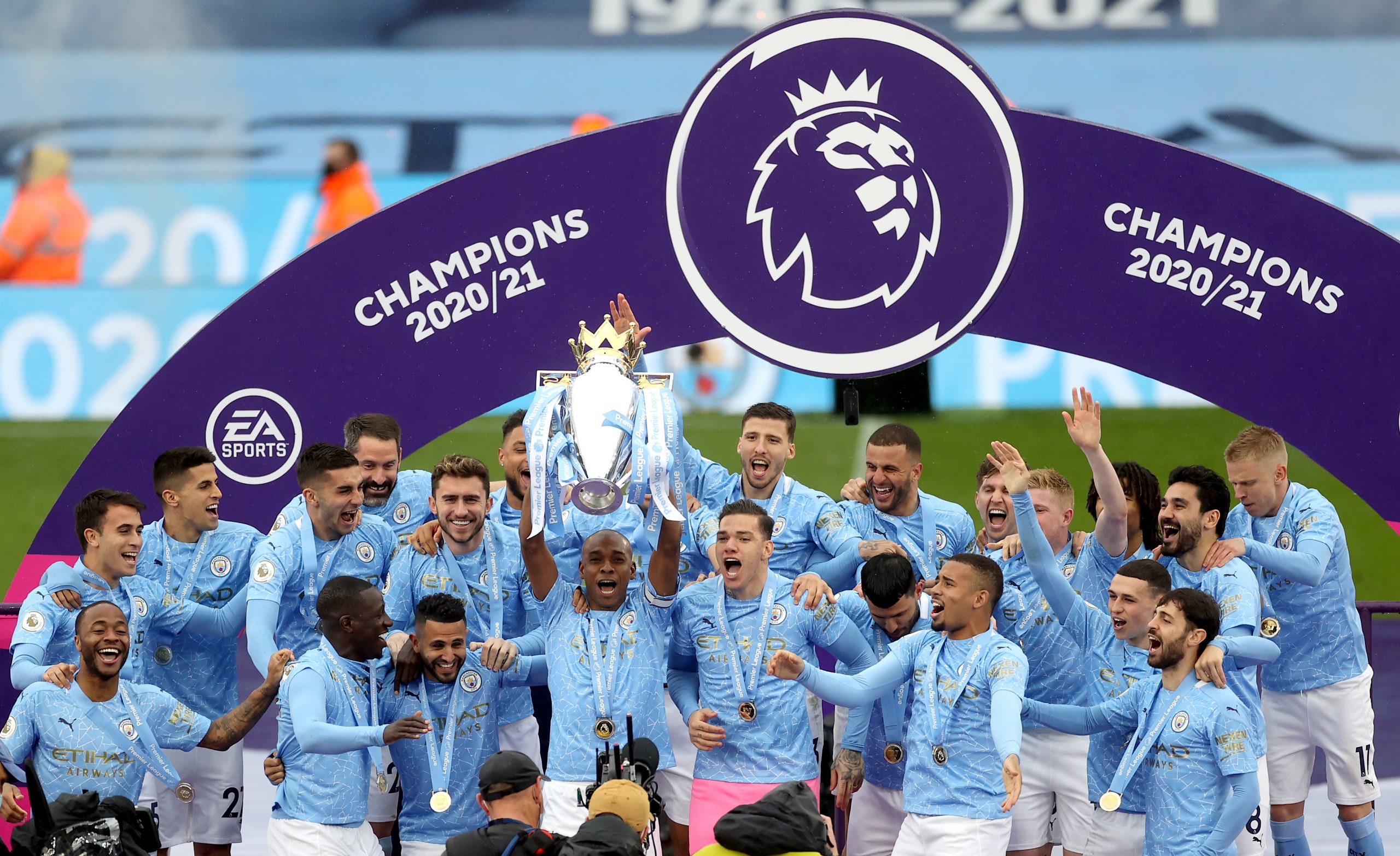 Manchester City Premier League Champions 2021 Wallpaper