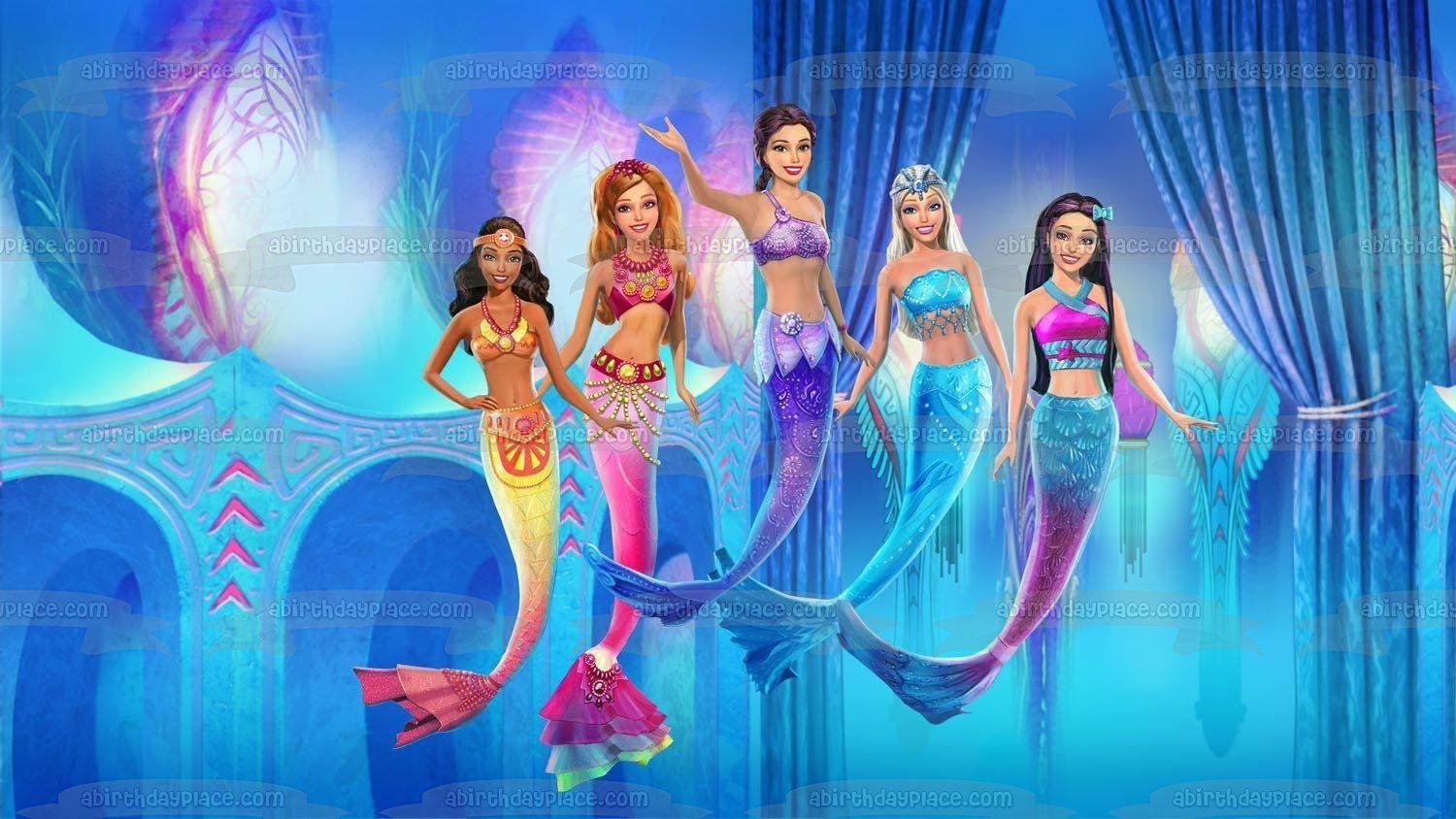 Mattel Barbie Dolls Mermaids Edible Cake Topper Image ABPID05094. Mermaid barbie, Barbie in a mermaid tale, Barbie movies