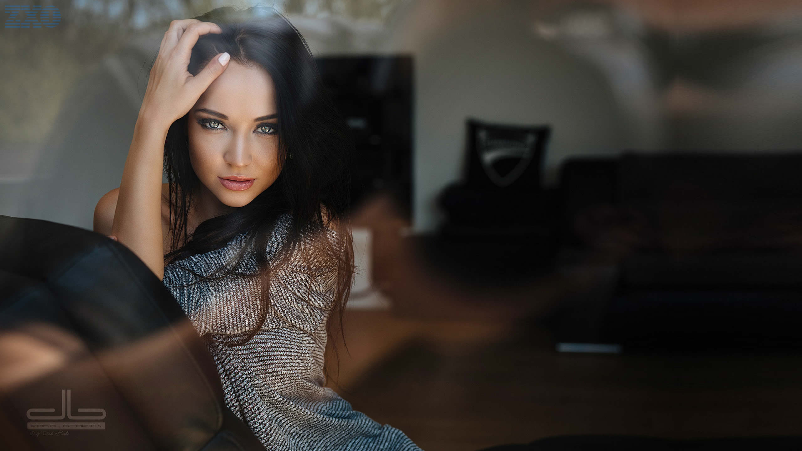 Wallpaper, Angelina Petrova, brunette, long hair, model, , women 2560x1440
