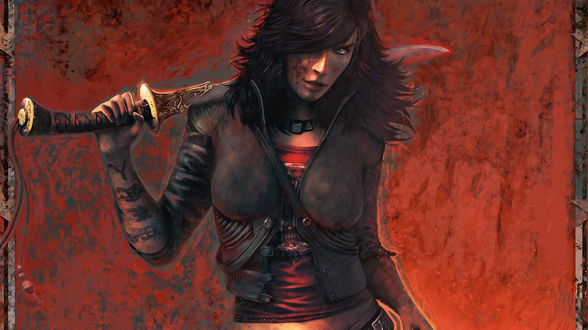 women video games weapons fantasy art artwork swords 1920x1080 wallpaper