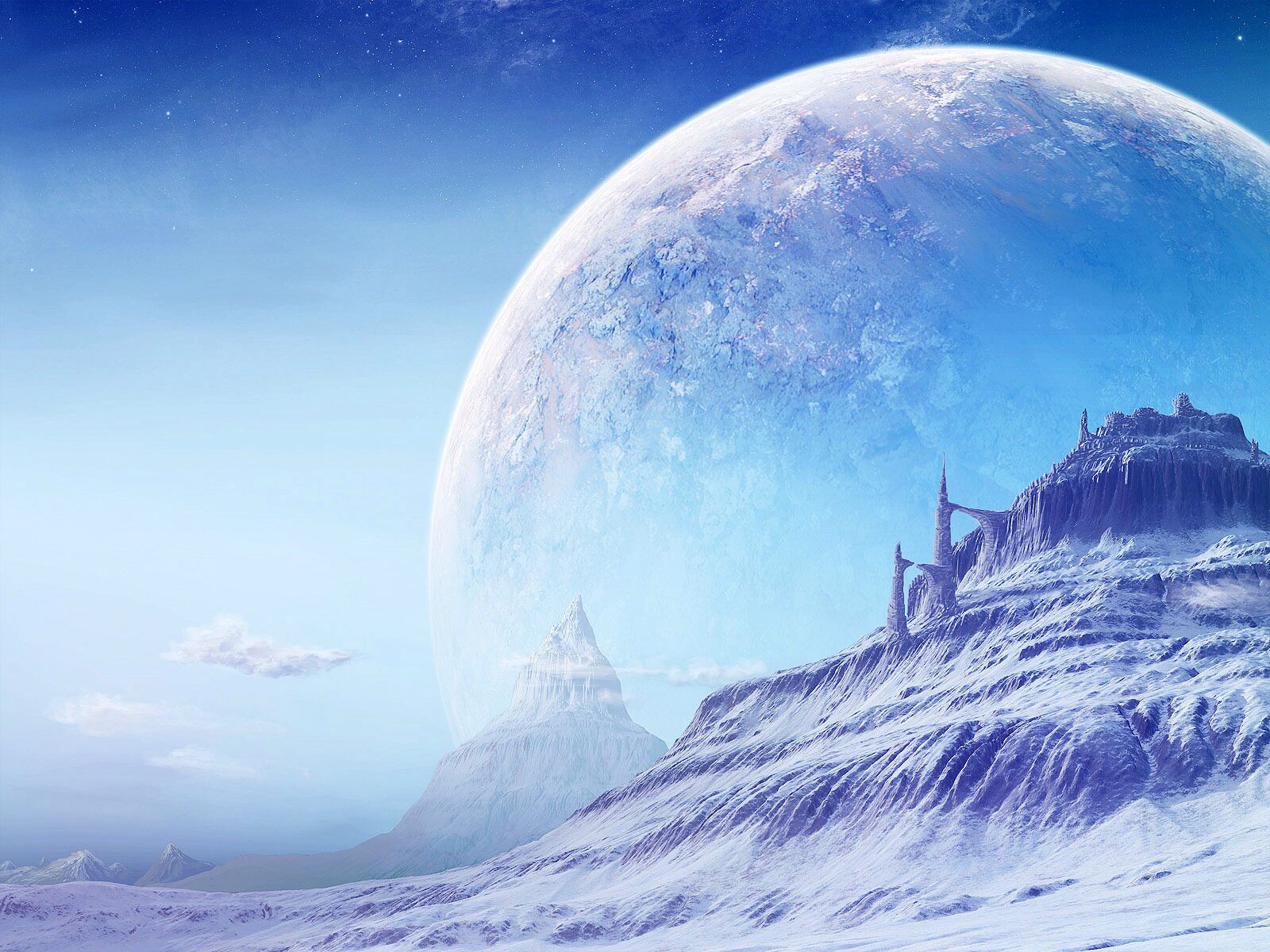 Fantasy world moon pianet space ice magic wallpaper. Landscape wallpaper, Landscape, Space picture