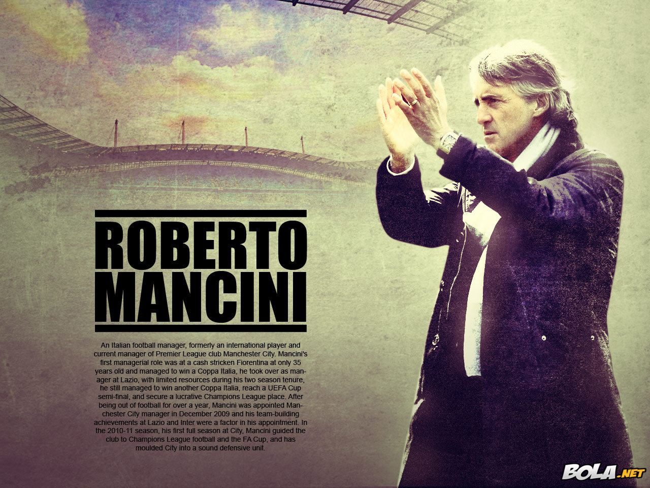 Manchester City FC Wallpaper: Roberto Mancini Wallpaper