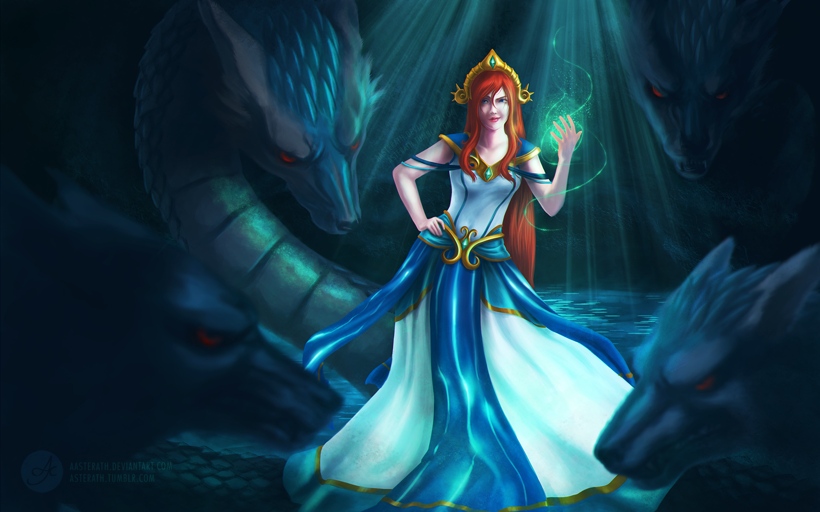 Free download Grown up Scylla SMITE fanart by aasterath 1680x1050 for your ...