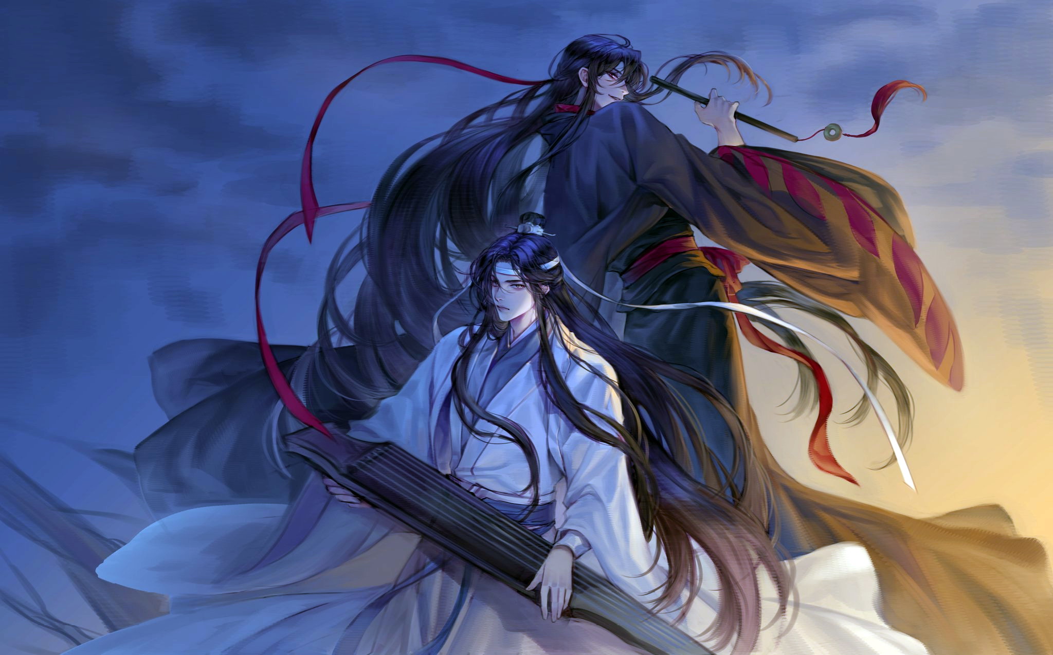 Wei wuxian, flute, mo dao zu shi, chinese clothes, Anime, HD wallpaper