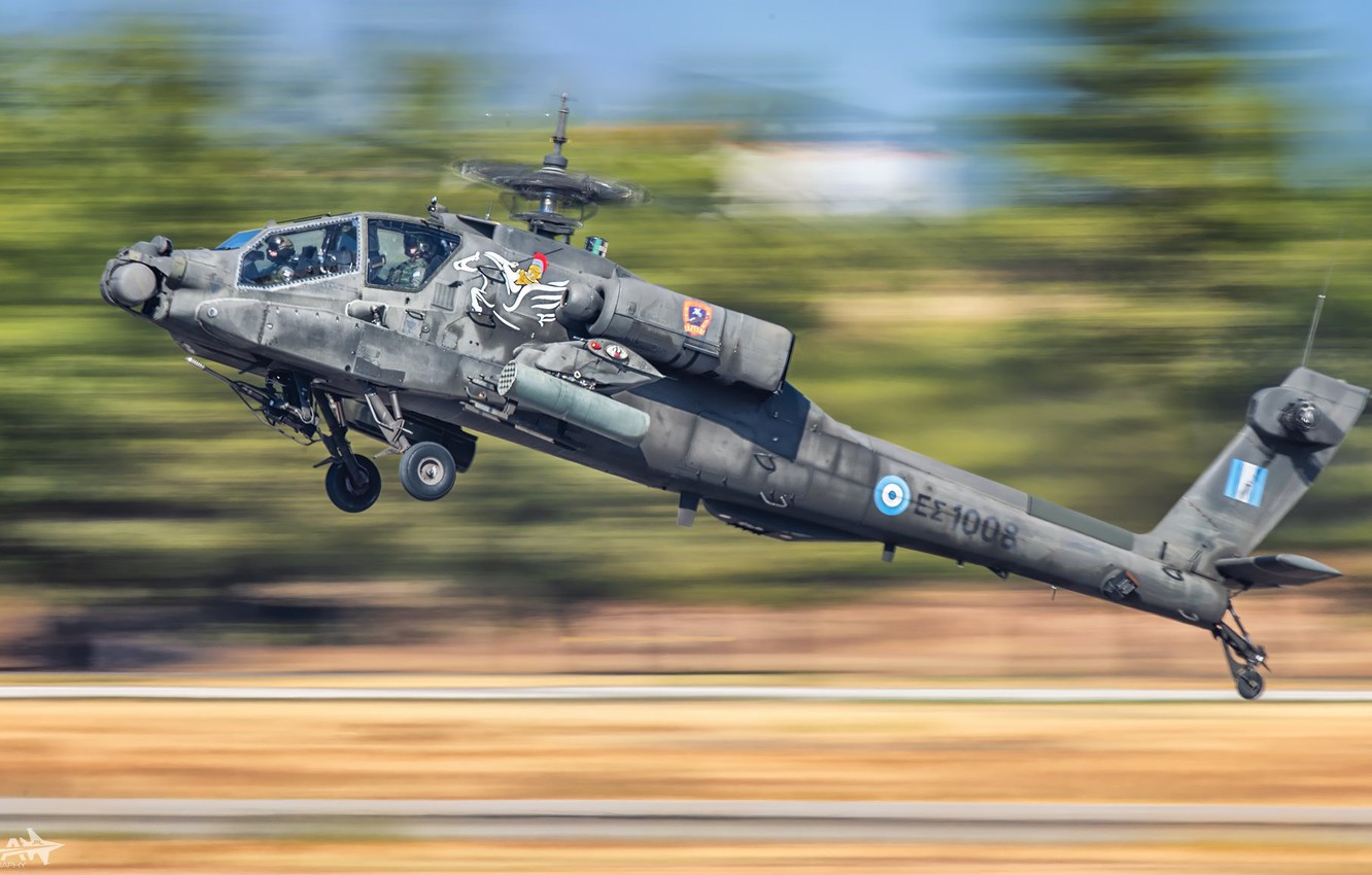 Wallpaper Speed, Apache, AH 64 Apache, Chassis, Attack Helicopter, Cockpit, HESJA Air Art Photography, Boeing AH 64D Apach, Sun Of Greece, Hellenic Army Image For Desktop, Section авиация