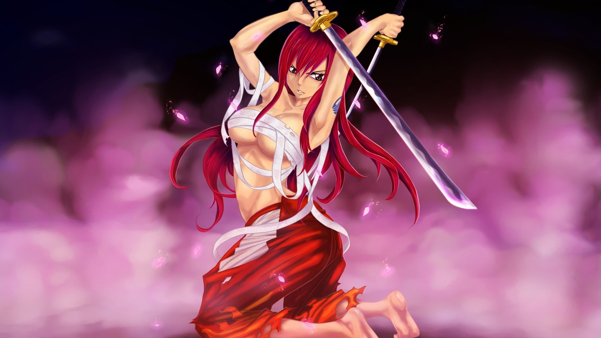 fairy tail anime anime girls swords