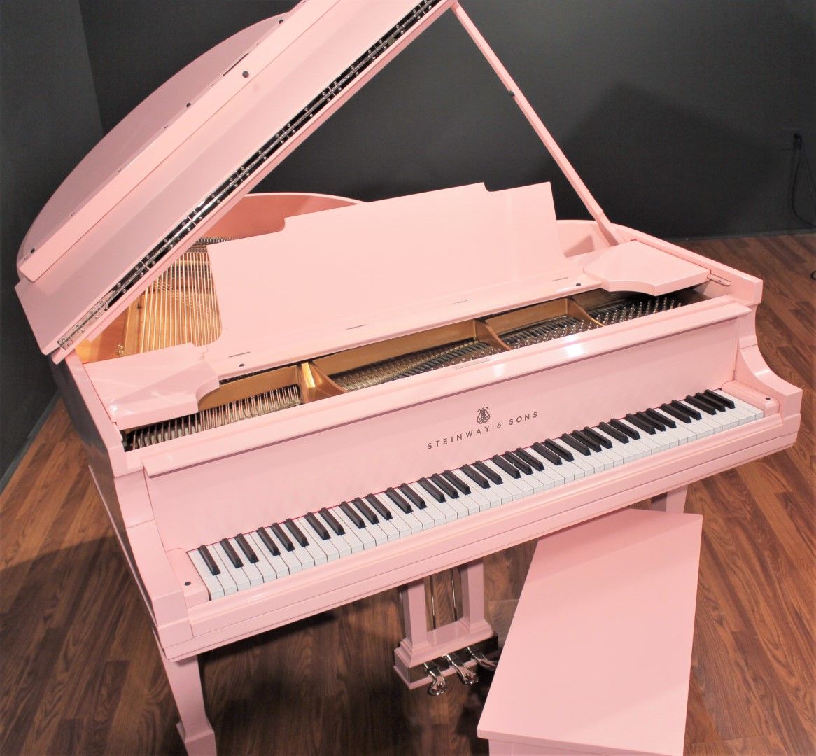Steinway Model M 5'7'' Grand Piano Designer Pink (Restored 2020). Grand piano, Pink piano, Piano