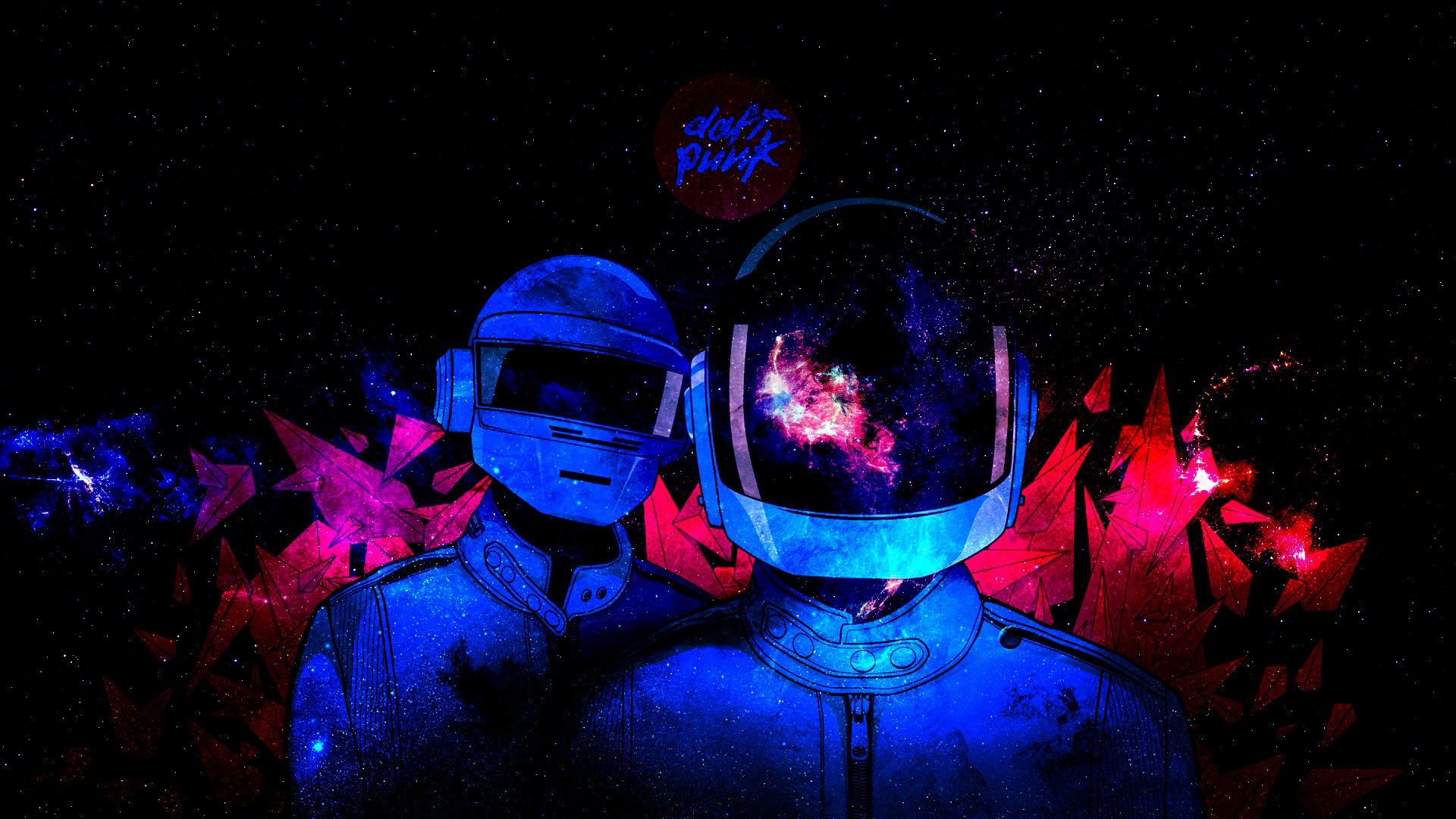 outer space, Daft Punk, electronic wallpaper