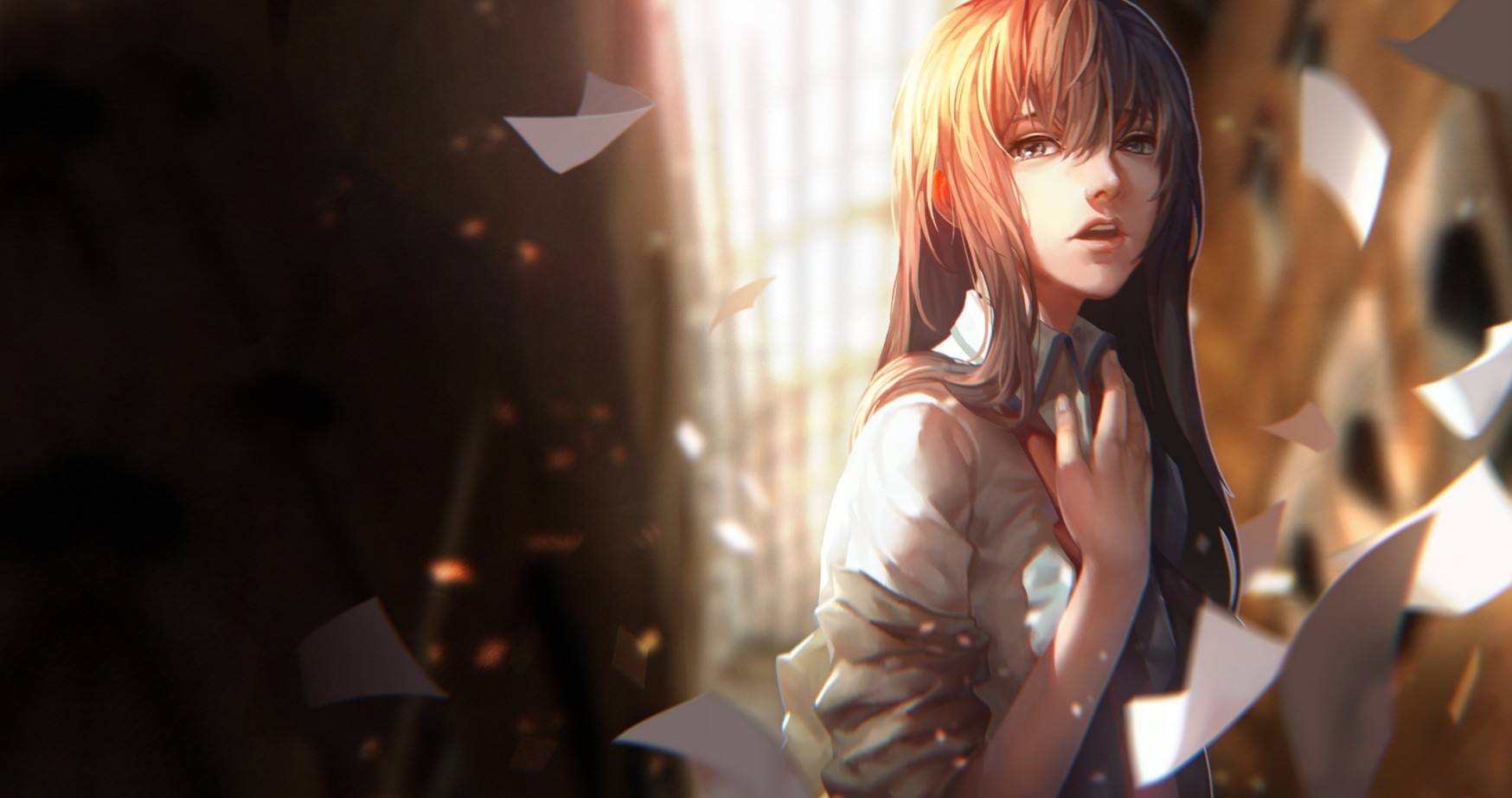 Wallpaper, anime girls, fashion, Makise Kurisu, Steins Gate, clothing, costume, screenshot 1748x923