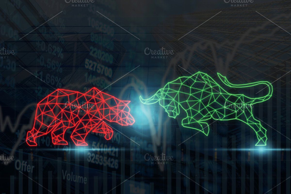 Polygonal bull and bear shape writin featuring bear, bull, and market. Graphic design tutorials, Polygon, Stock market