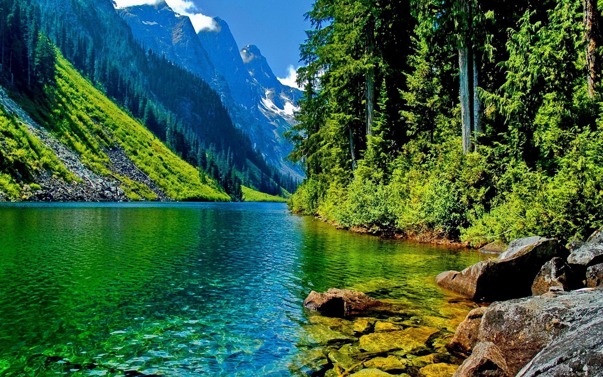 Beautiful Landscape Mountain River HD Desktop Wallpaper Mountain Forest Landscapes
