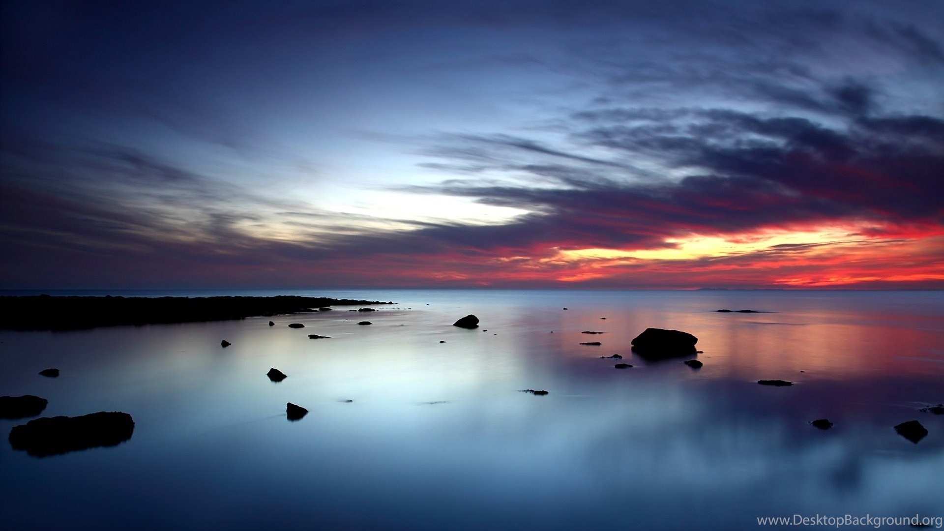 Ocean Sunset Wallpaper HD Desktop Background