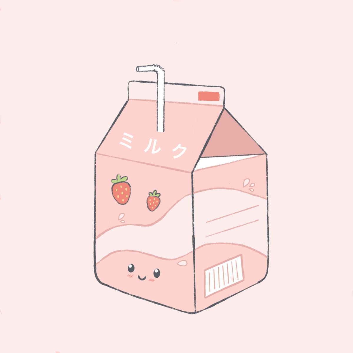 Strawberry Milk Sticker. Cute doodle art, Strawberry milk sticker, Strawberry aesthetic wallpaper