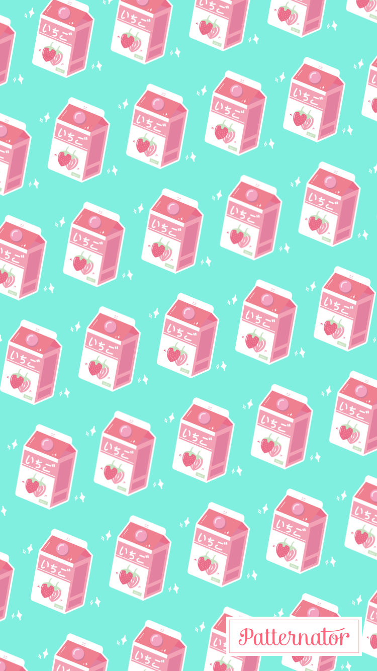 Kawaii Strawberry Milk Wallpaper. Cute pastel wallpaper, Strawberry milk, Kawaii wallpaper