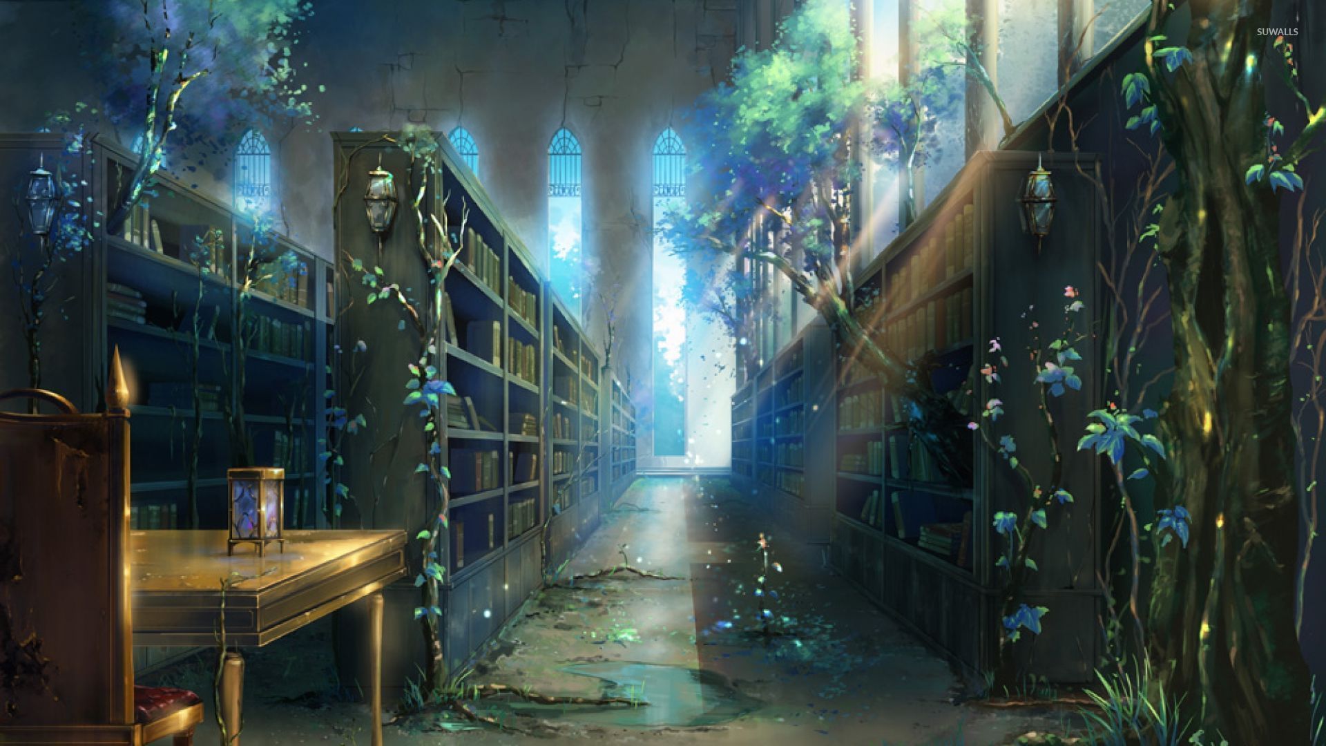 Anime Library Wallpaper Free Anime Library Background