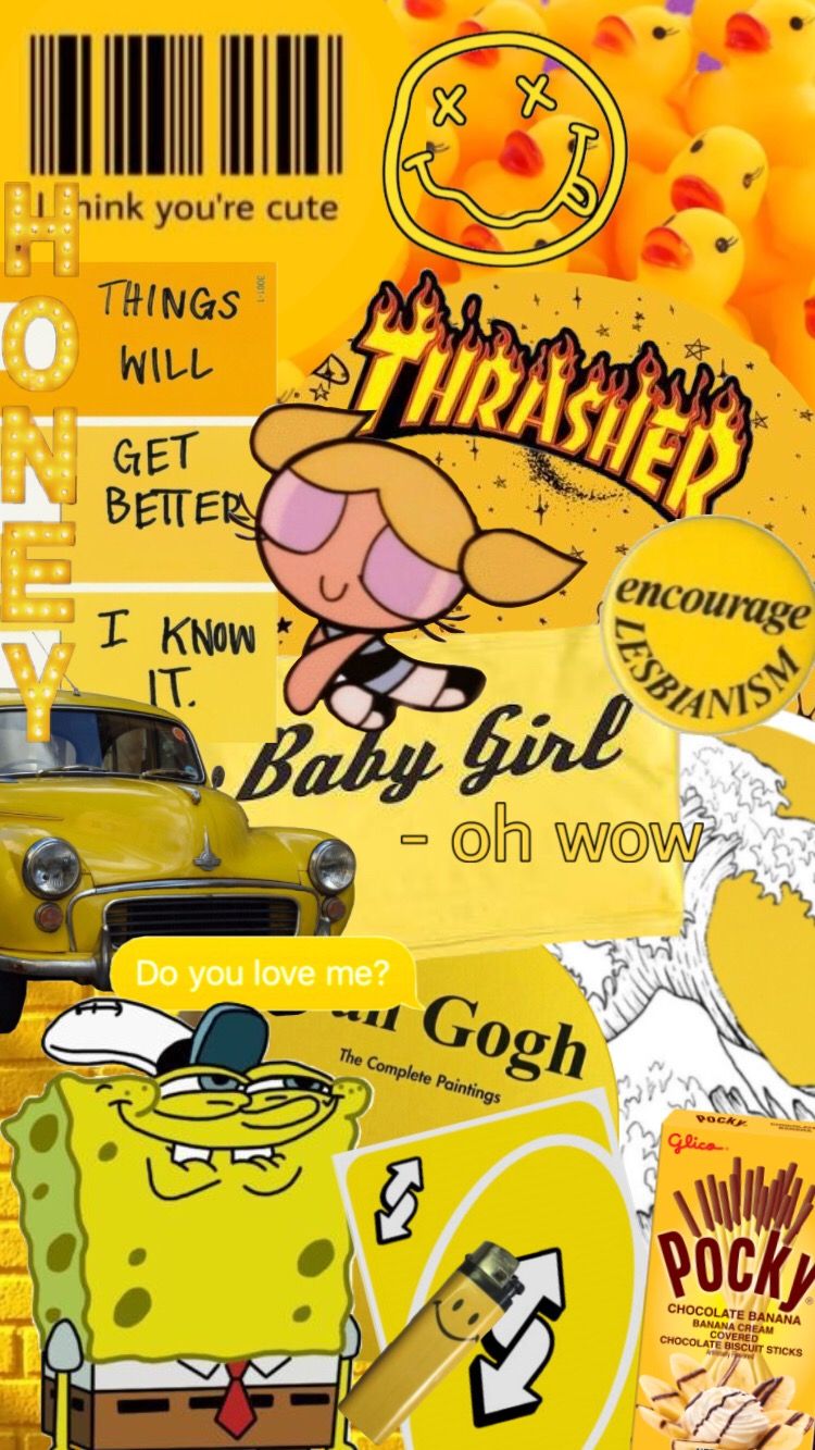 Yellow Aesthetic Wallpaper. Powerpuff girls wallpaper, Aesthetic iphone wallpaper, iPhone wallpaper yellow