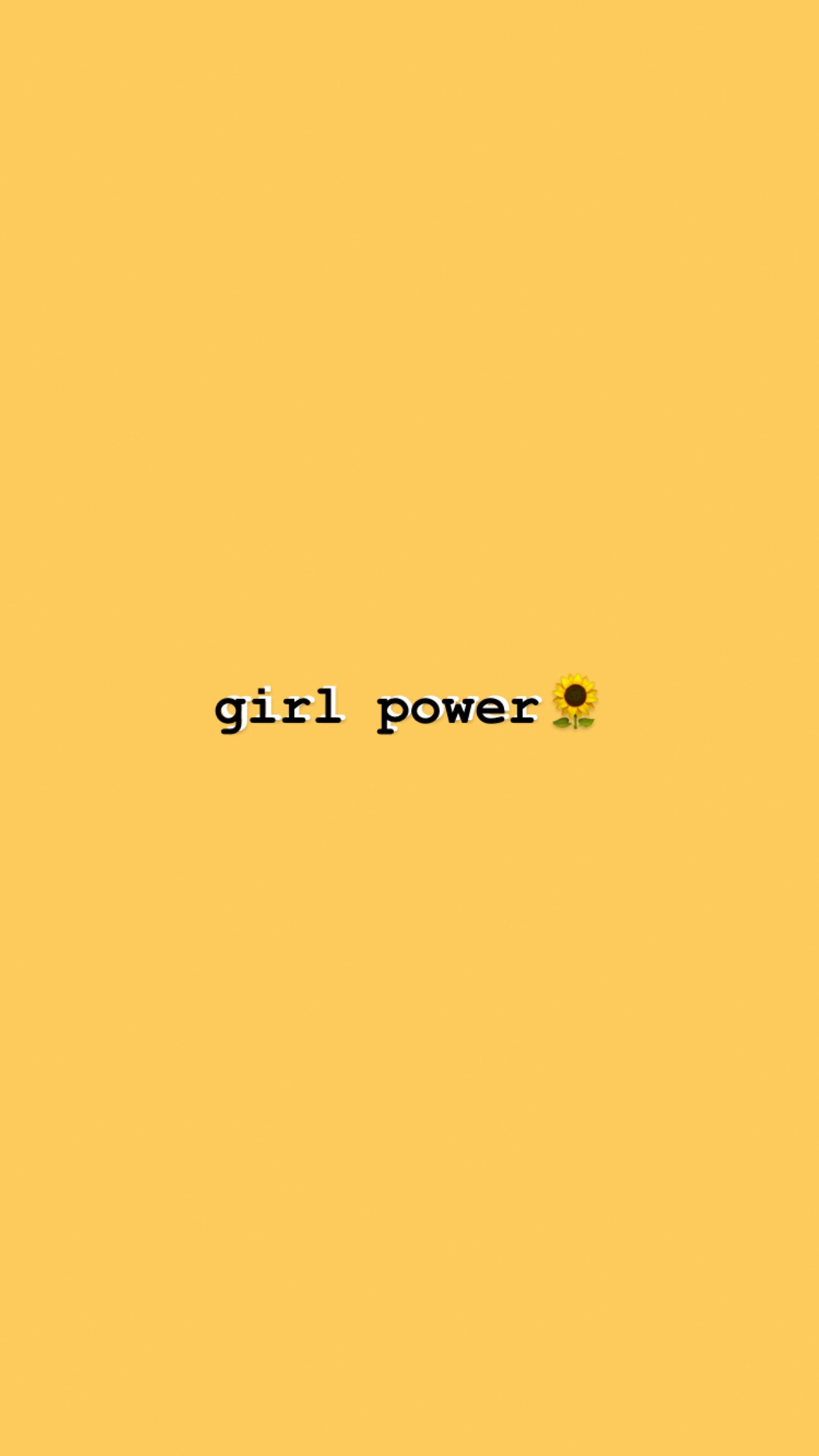 Aesthetic Yellow Girl Power Wallpaper