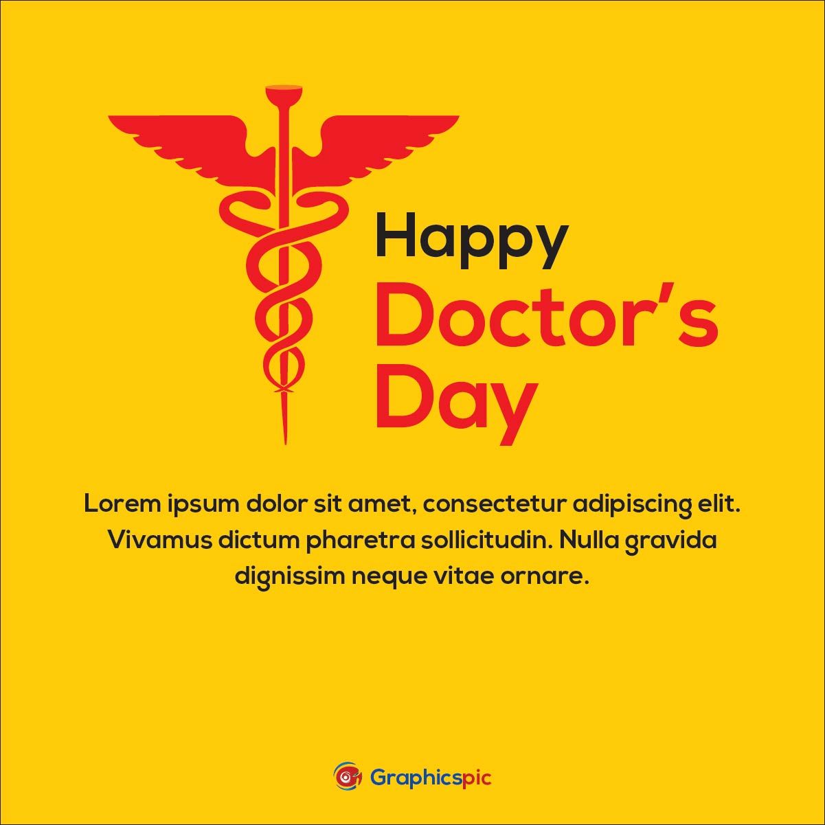 Happy doctors day with medical symbol caduceus with snakes & wings Pic. Doctors day, Happy doctors day, Medical symbols
