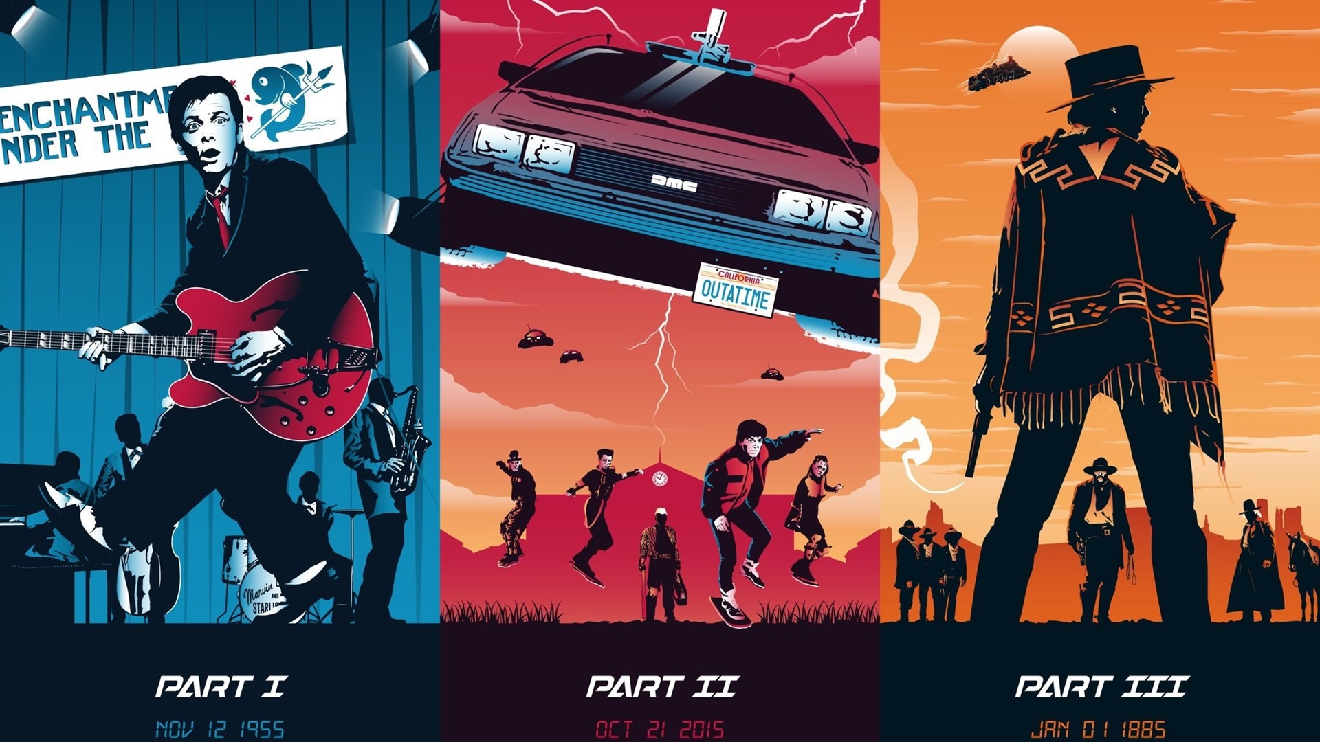Wallpaper Back to the Future, trilogy, art picture 1920x1200 HD Picture, Image