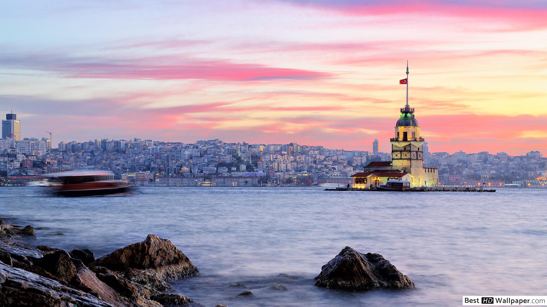 Maiden's Tower and Sky HD wallpaper download