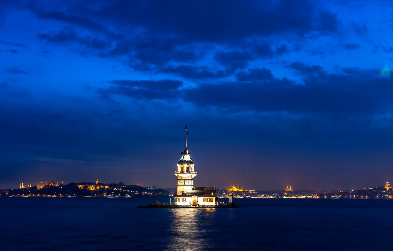 Wallpaper Istanbul, Turkey, Istanbul, Turkey, Maiden tower, Sea of Marmara, Maiden's Tower, The Maiden's Tower image for desktop, section город