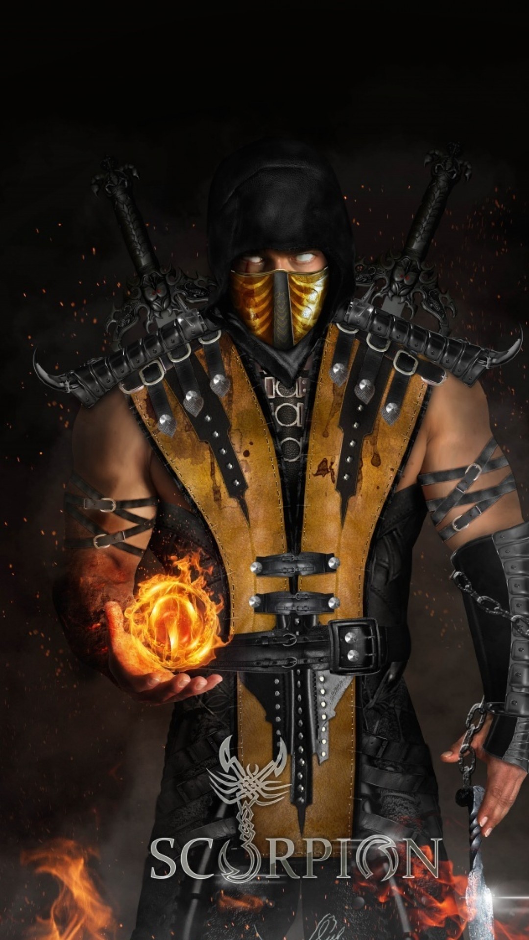 Scorpion Cool Mortal Kombat X HD Wallpaper for Desktop and Mobiles iPhone 6 / 6S Plus