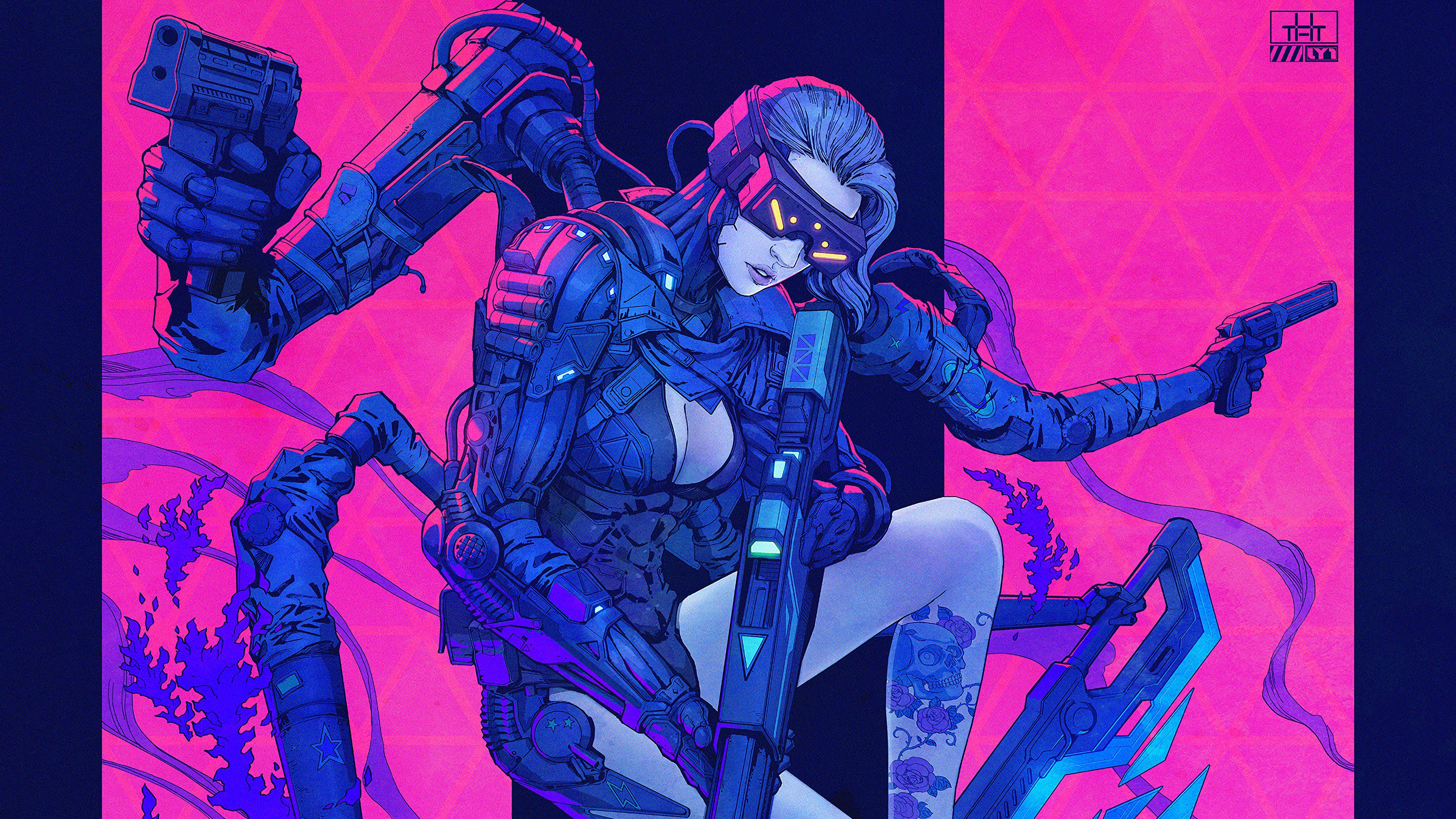 Sci Fi, Cyberpunk, Girl, Digital Art, 4K Wallpaper. Mocah HD Wallpaper