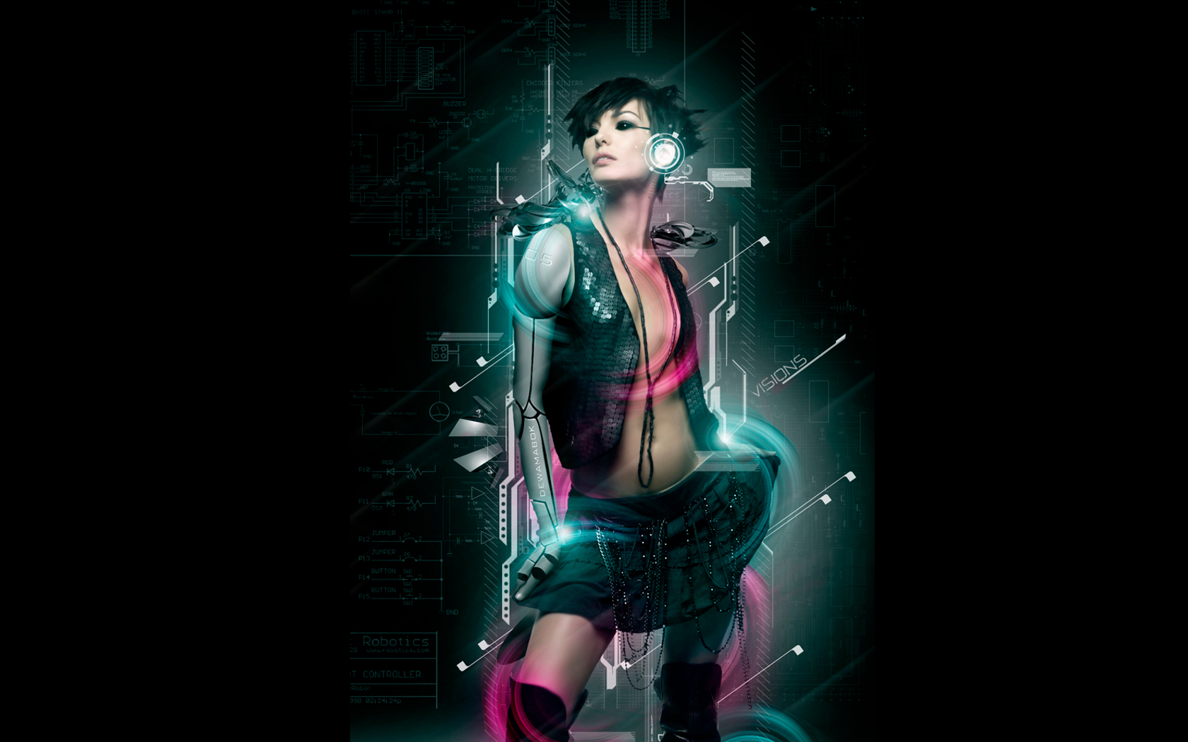 Cyberpunk Girl Wallpaperx1050