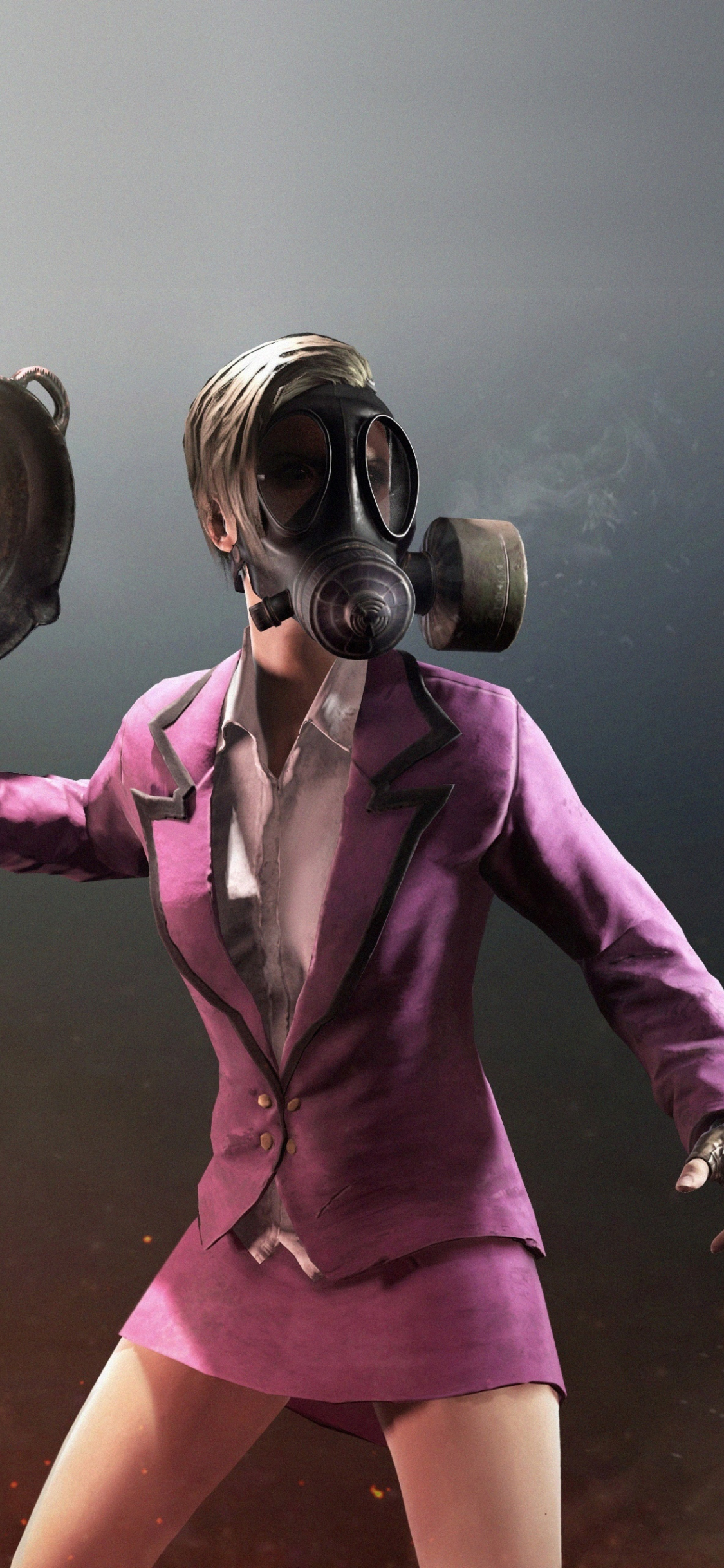 Download 1125x2436 wallpaper pubg battle royale, woman in gas mask, mobile game, iphone x 1125x2436 HD image, background, 17004