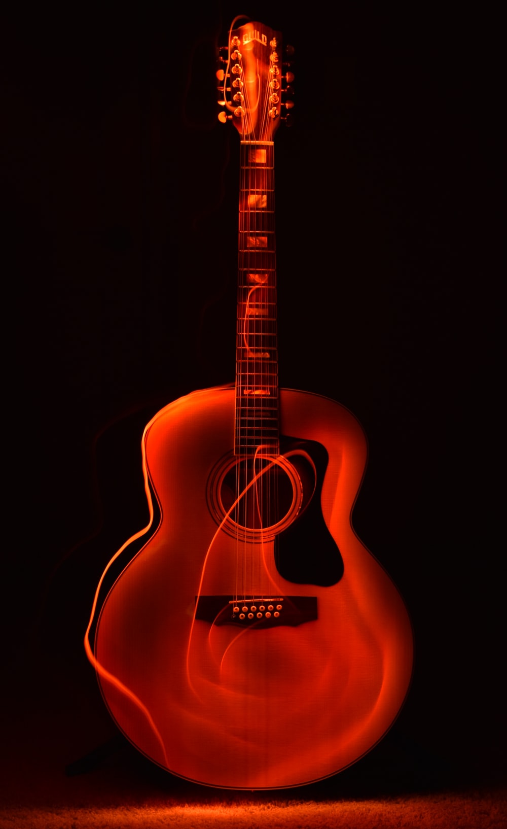 orange guitar wallpaper photo