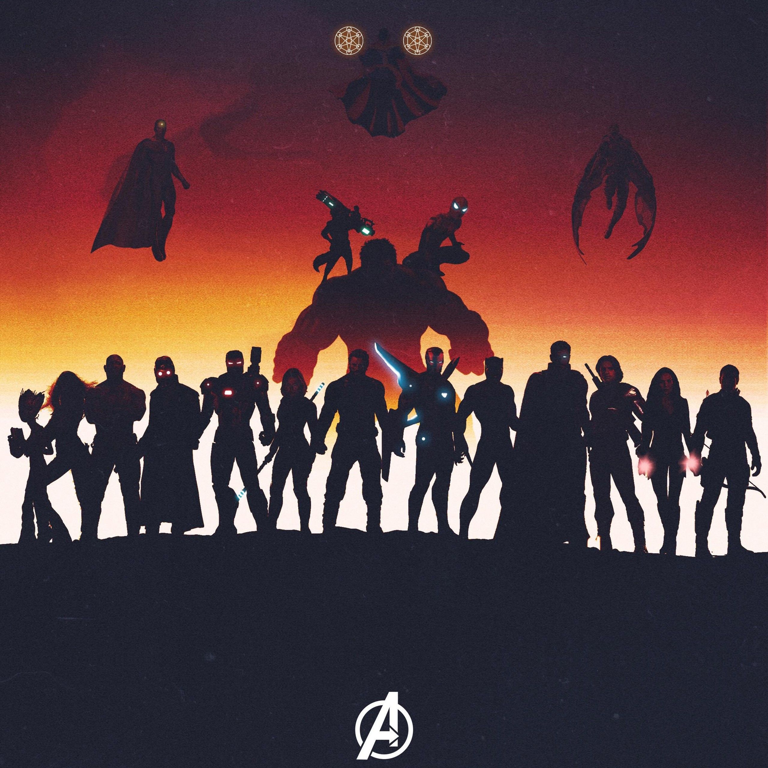 Avengers Silhouette Wallpaper Free Avengers Silhouette Background