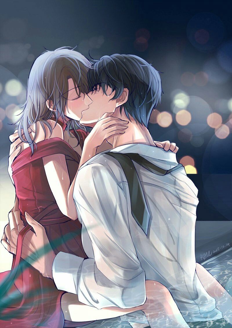 Anime Couple Cuddling on Make a GIF