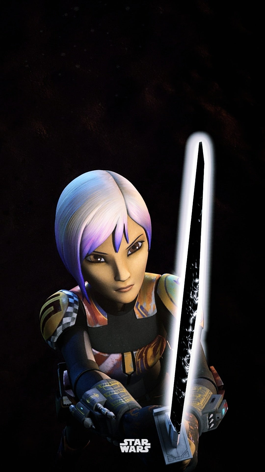 Sabine Wren wallpaper. Posted these for the people who asked for them on another thread, since I didn't know how else to send image on reddit