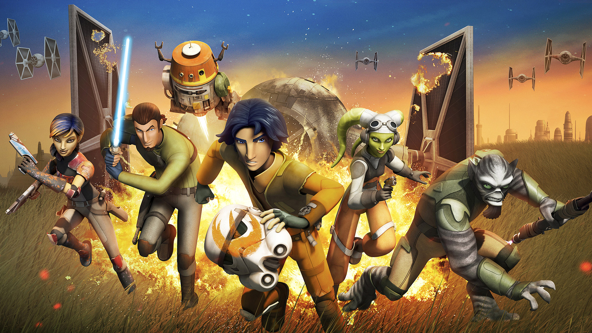 C1 10p Chopper Ezra Bridger Hera Syndulla Kanan Jarrus Sabine Wren Star Wars Rebels Zeb Orrelios Wallpaper:1920x1080