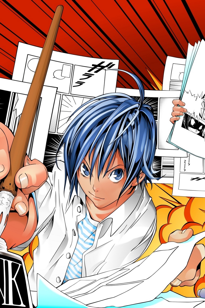 Wallpaper Bakuman, Guys, Picture, Pen, Smiling Wallpaper iPhone