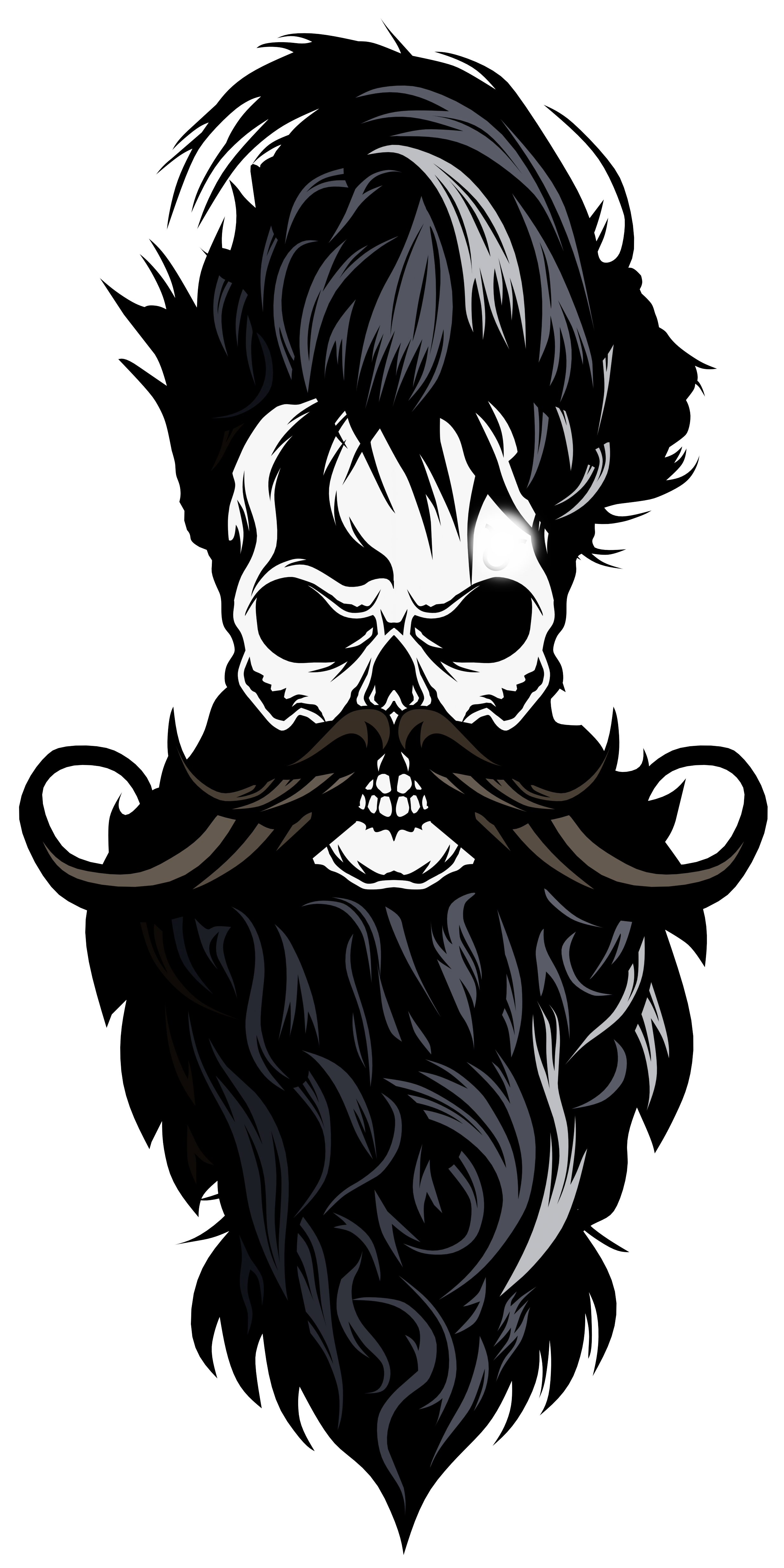 Bearded skull illustration. Skull beard, Beard art, Bearded skull tattoo