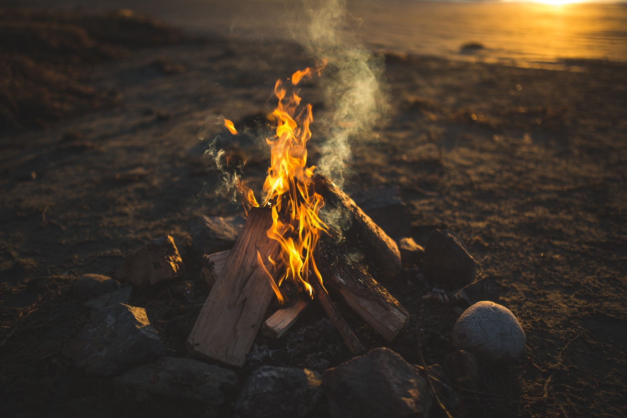 #smoke, #sunset, #fire, #wood, #rock, wallpaper. Mocah HD Wallpaper