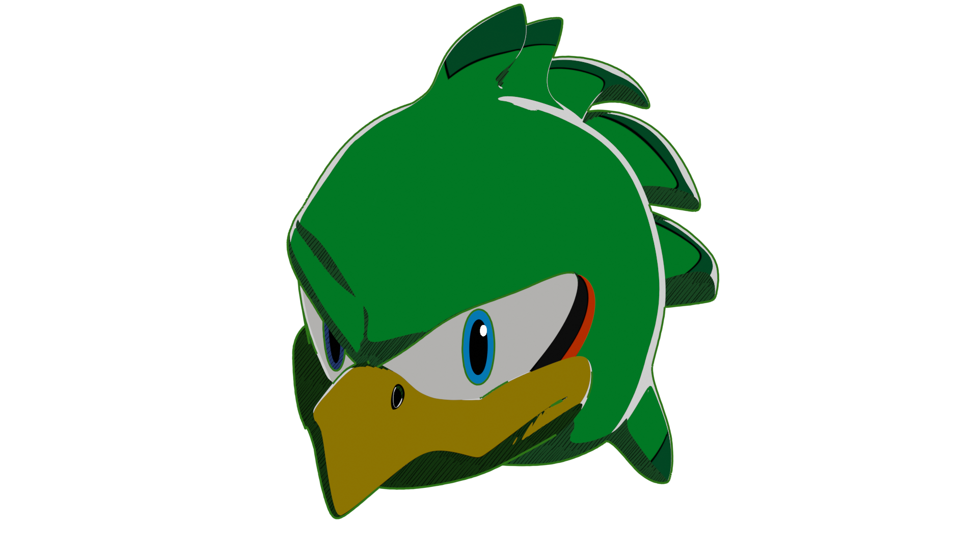 work in progress 3D model of Jet the Hawk! using a sonic riders shader a friend made for this render to give him a bit of flair to his look.: SonicTheHedgehog