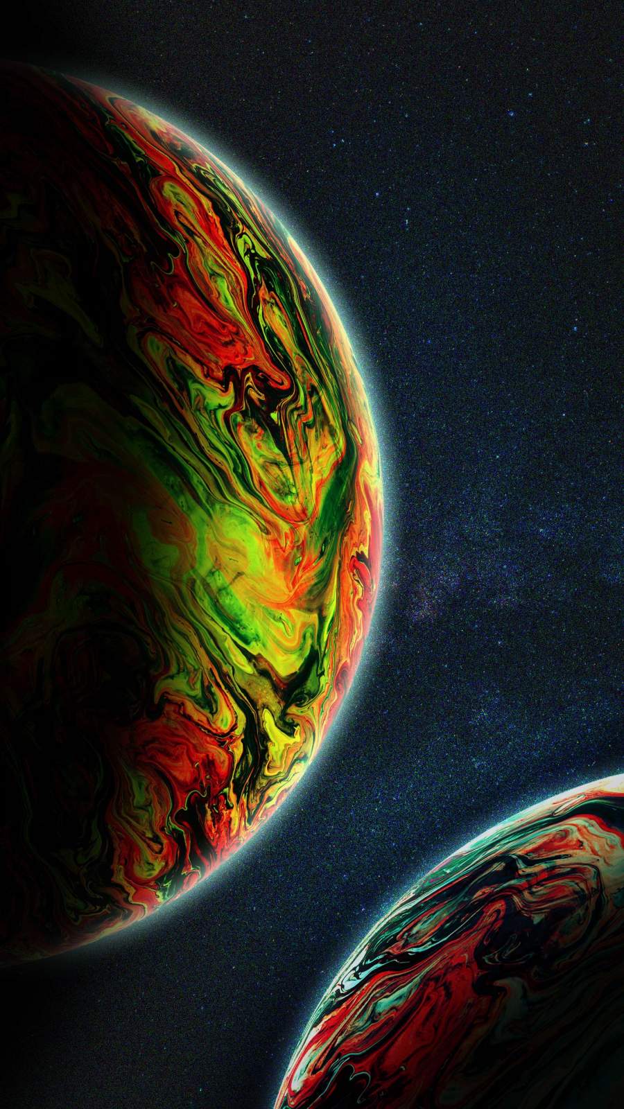 Two Green Planets iPhone Wallpaper Wallpaper, iPhone Wallpaper