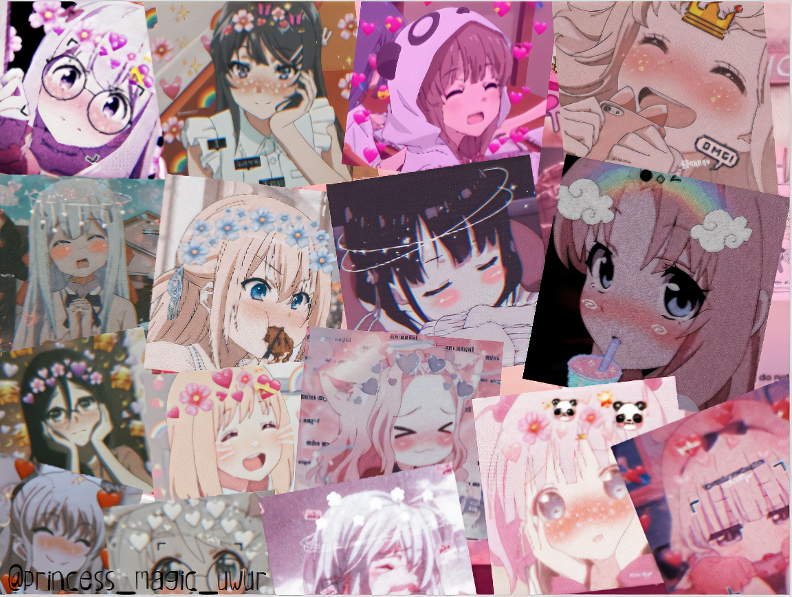 Anime Girl Collage Wallpaper Aesthetic 2713