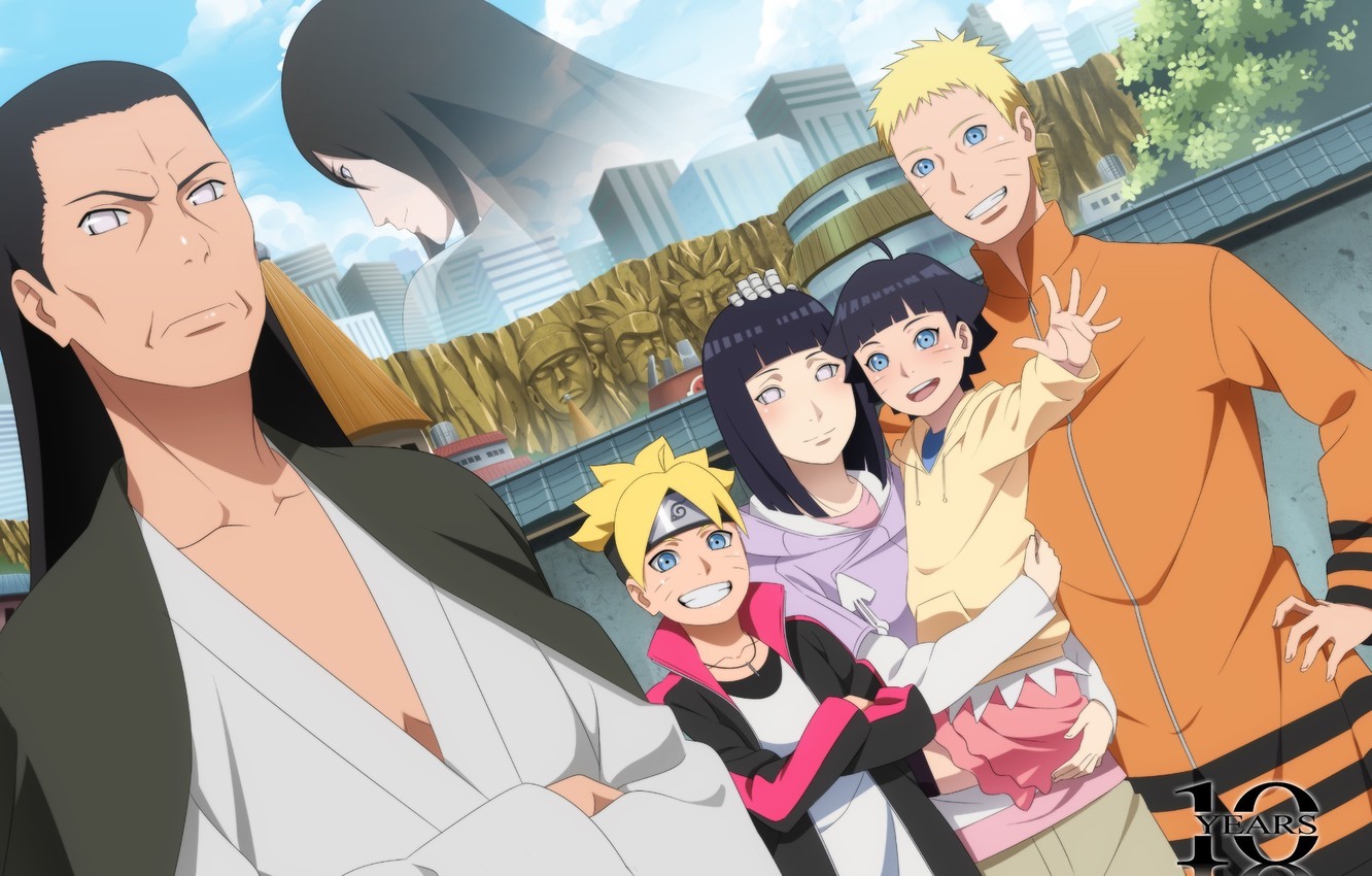 Wallpaper children, anime, family, art, Naruto, Naruto, Hinata image for desktop, section прочее
