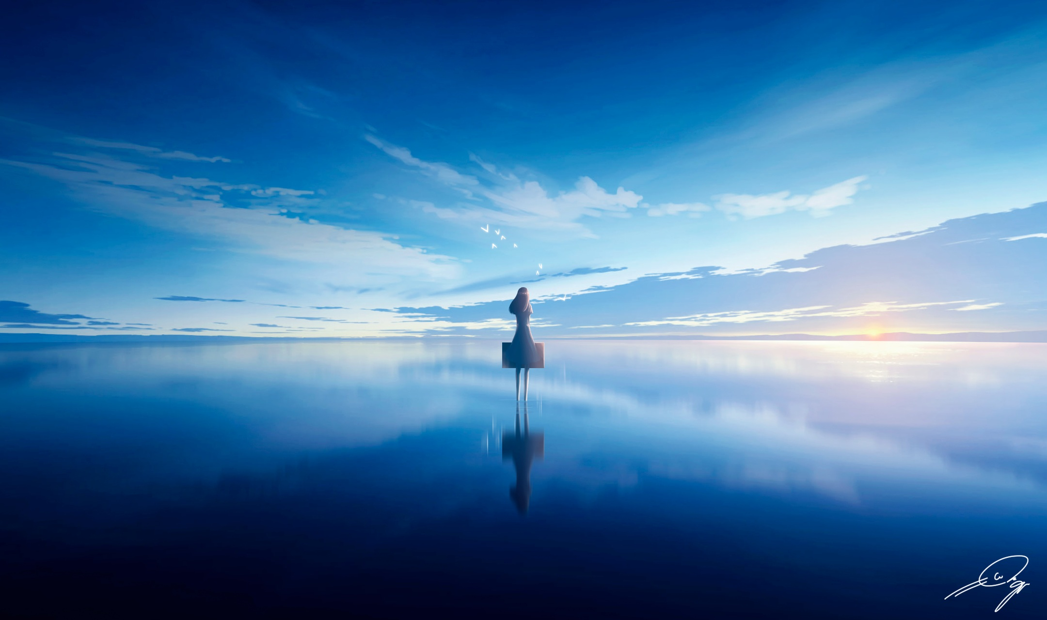 women, #anime, #anime girls, #artwork, #digital, #digital art, #anime sky, # sky, #nature, #skyscape, #landsc. Anime scenery, Digital art anime, Scenery wallpaper