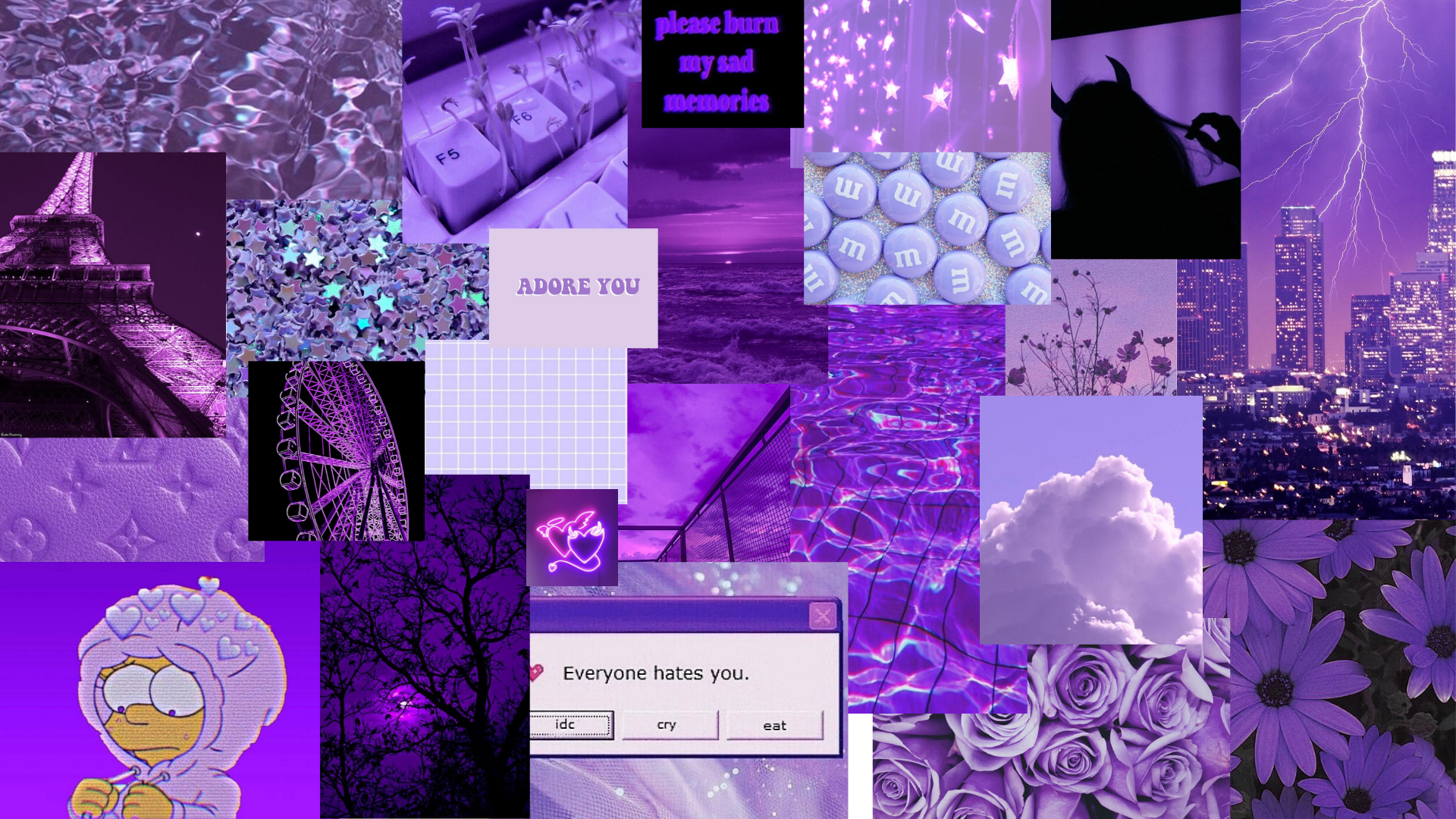 Фиолетовые обои Эстетика