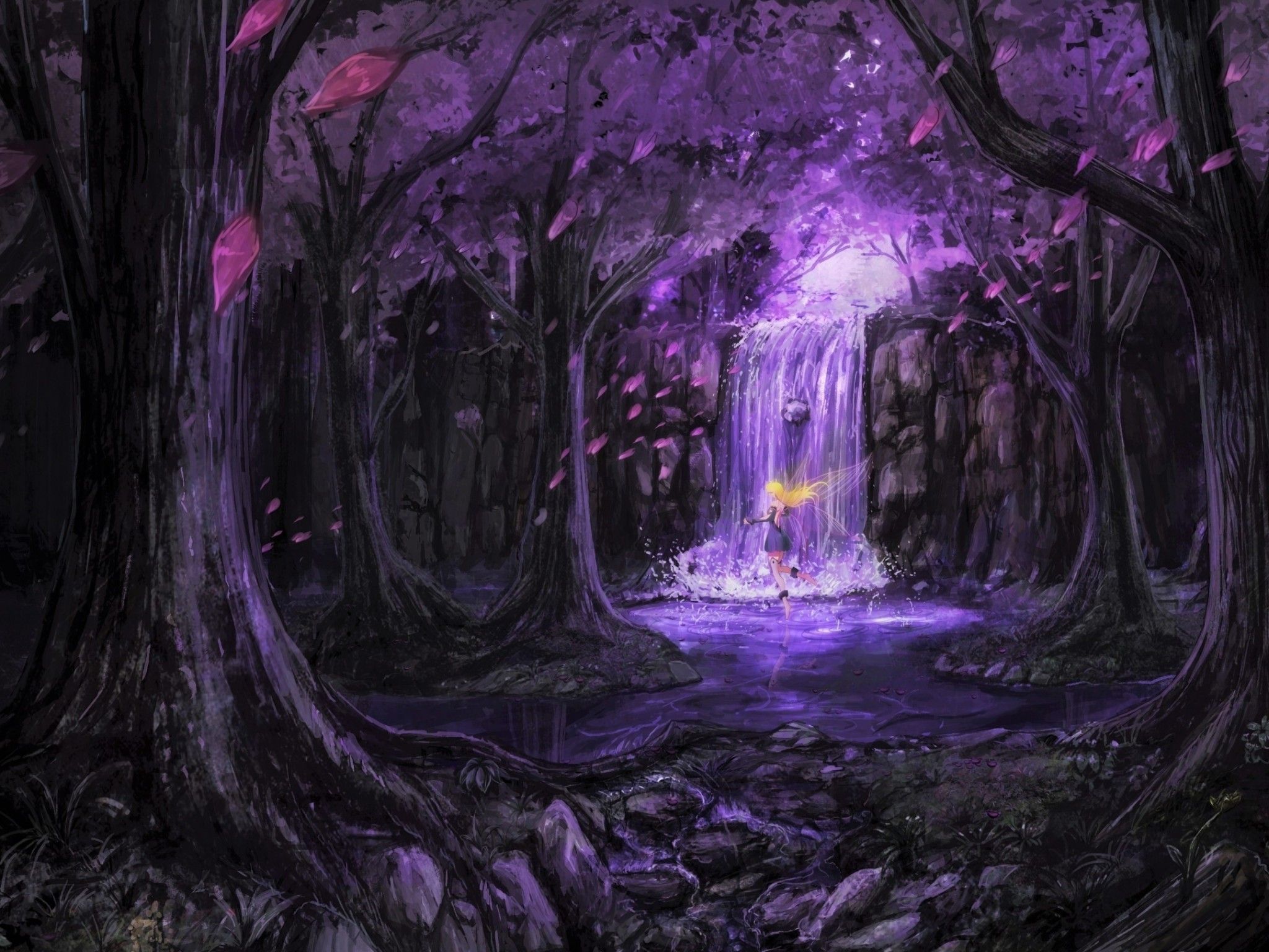 Purple Forest Wallpaper, HD Purple Forest Background on WallpaperBat