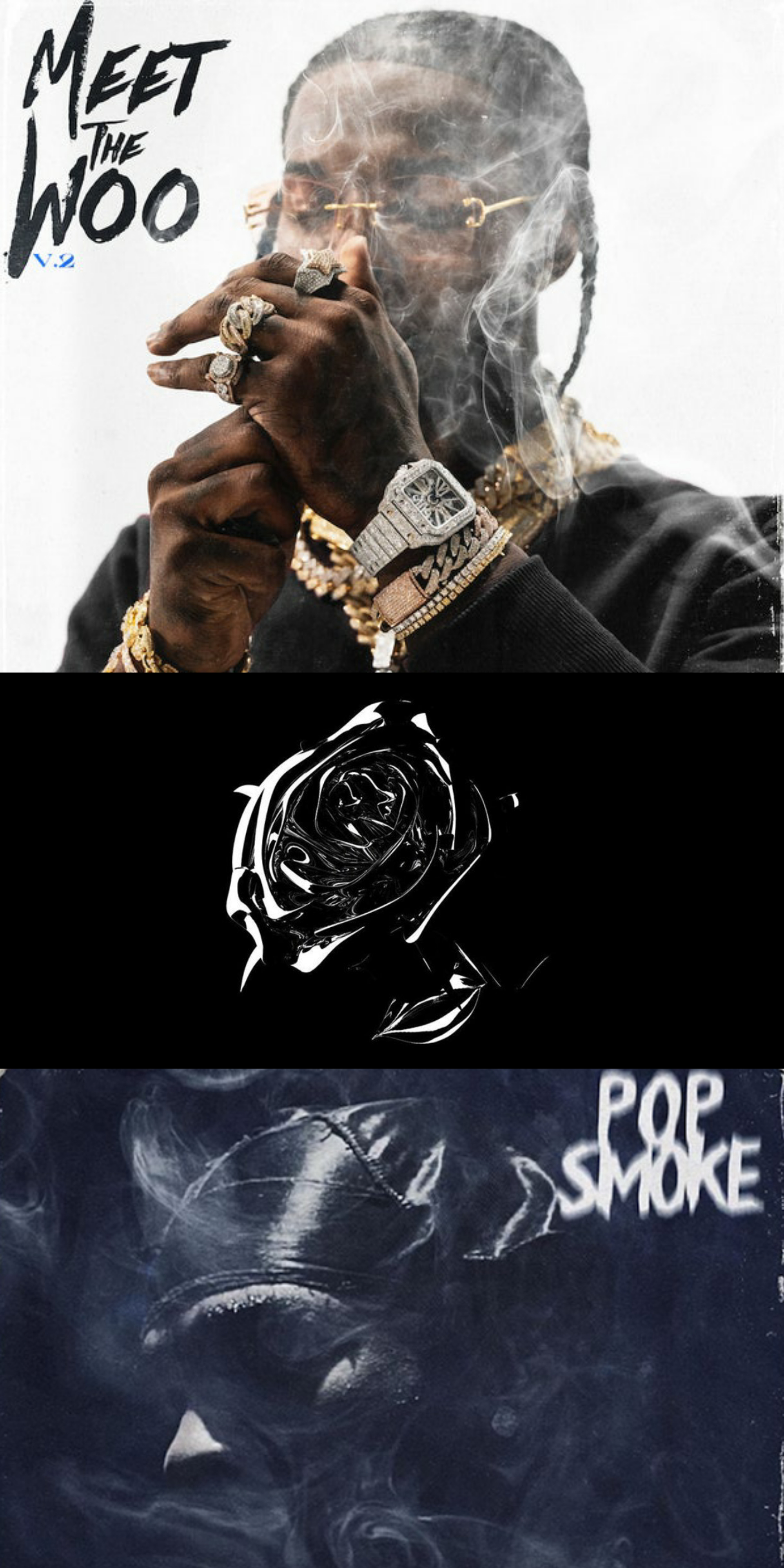 I made a phone wallpaper with the album covers of Pop Smoke! RIP big woo