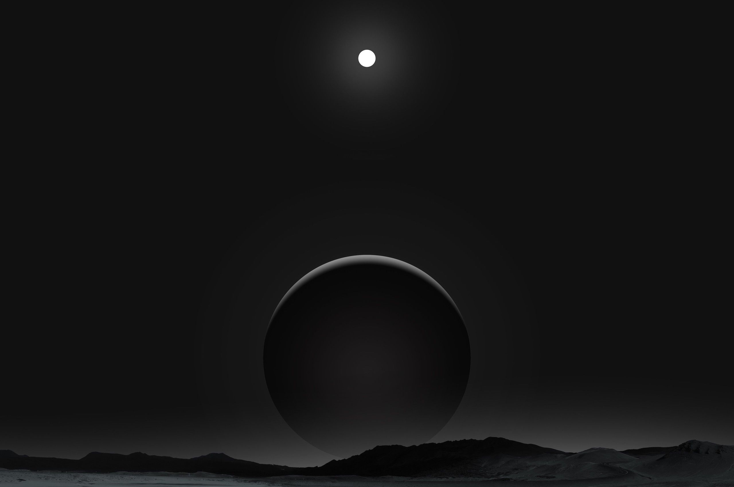 Moon Light Black Wallpaper