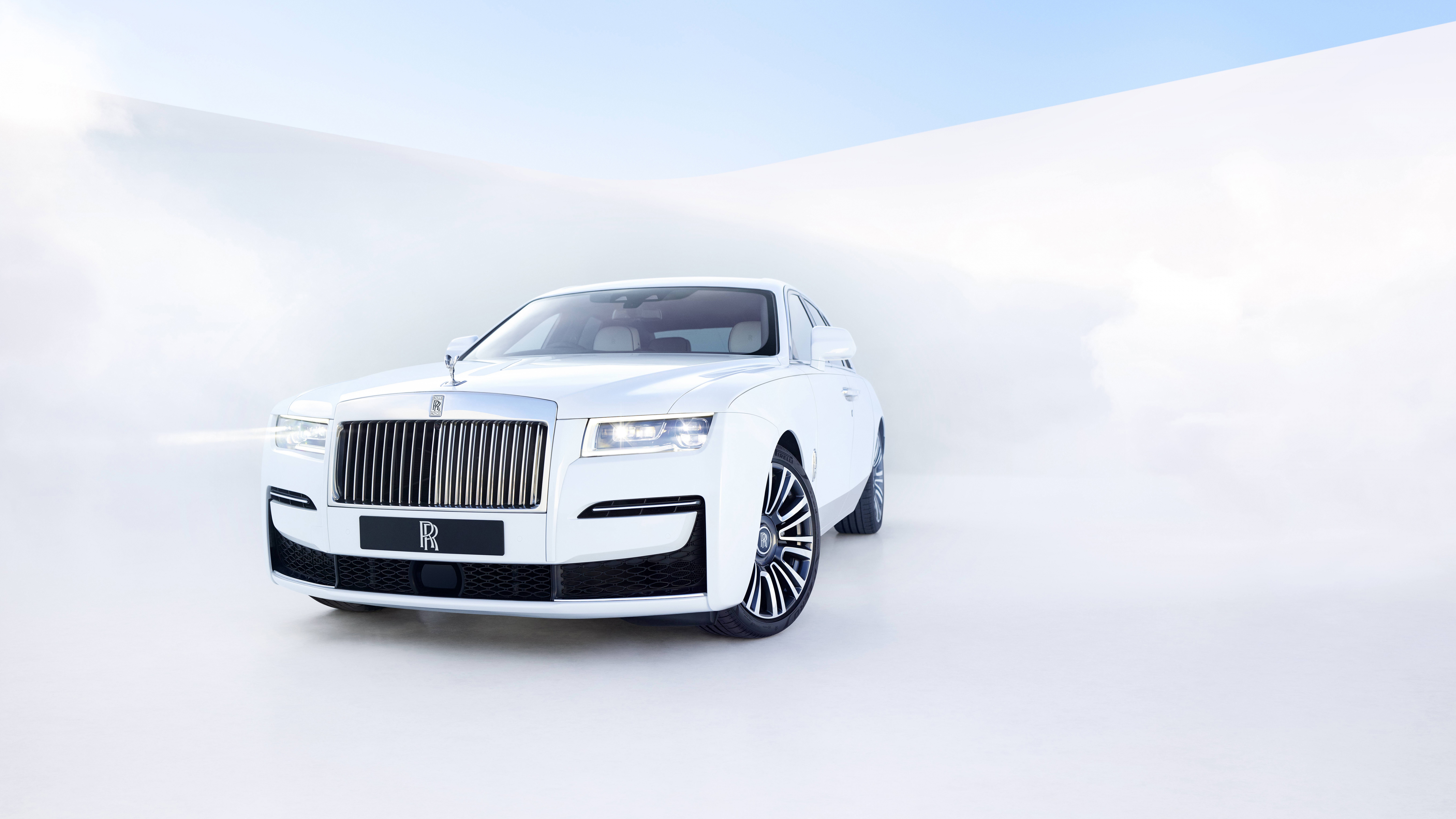 Rolls Royce Ghost Wallpaper 4K, White Background, 5K, 8K, Cars